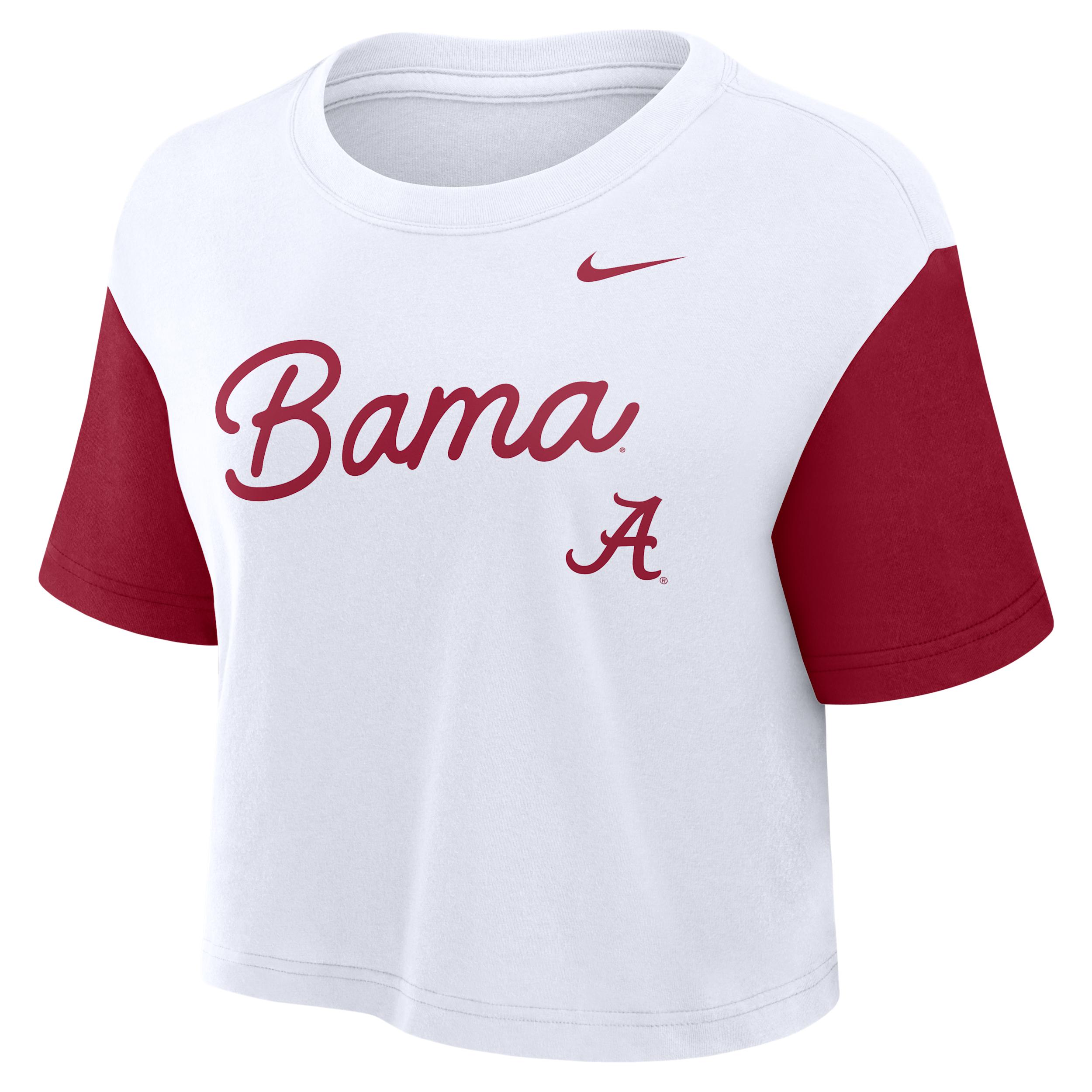 Alabama Script Nike Women's Dri-FIT College Cropped T-Shirt Product Image