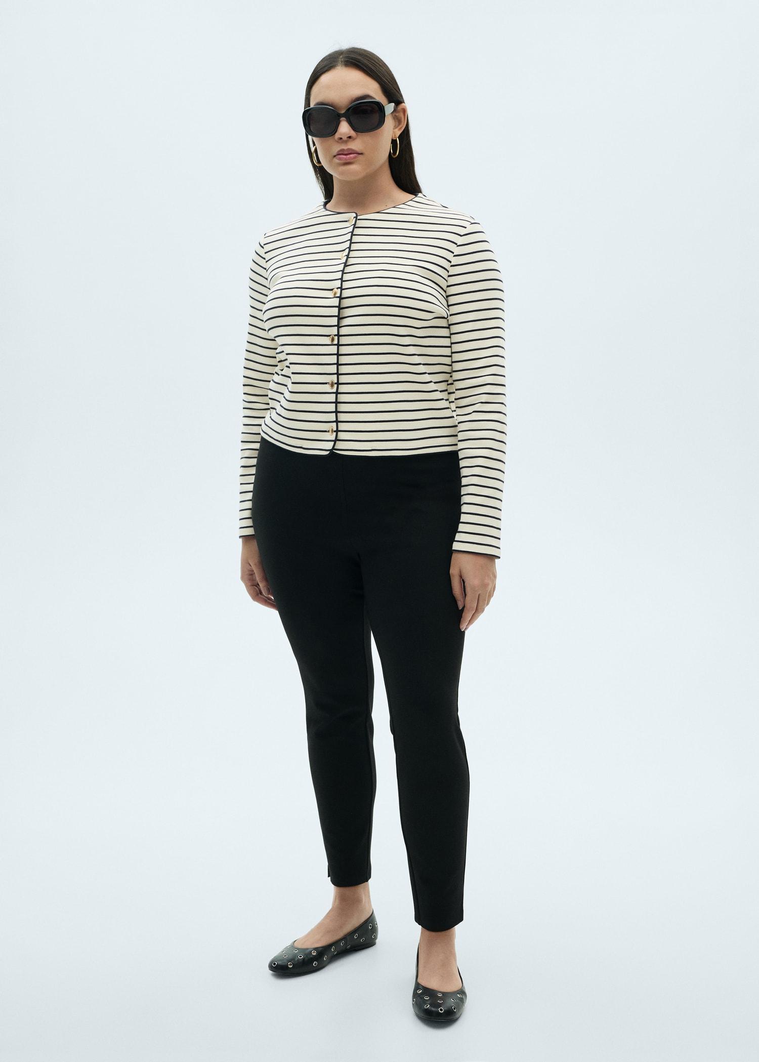 Stripped knit cardigan - Women | MANGO USA Product Image