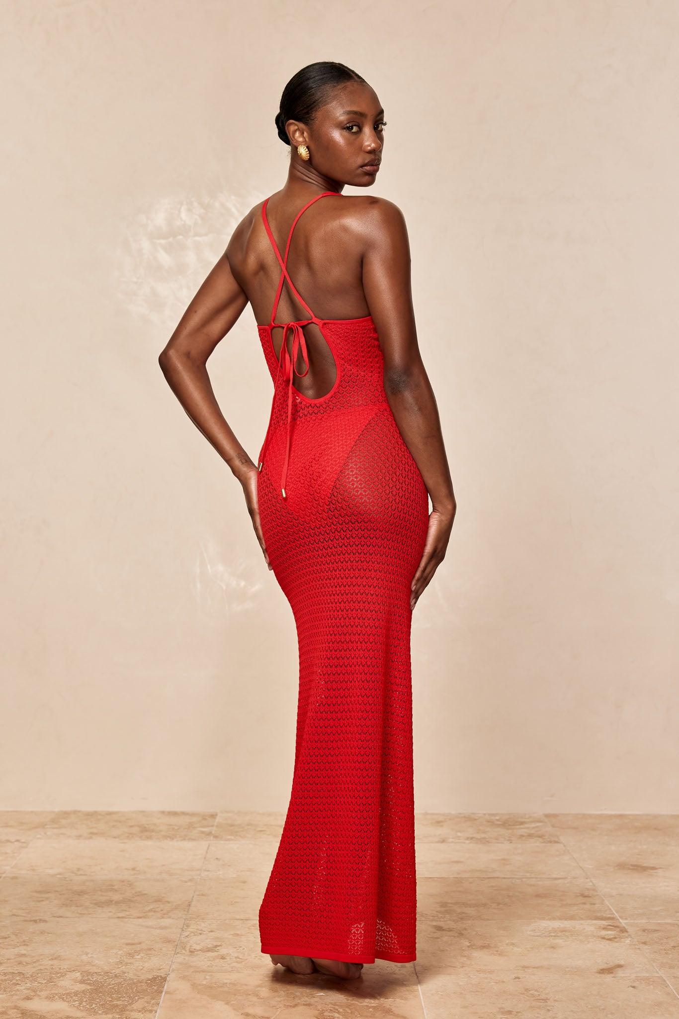 Ramatuelle Dress - Chili Pepper Lace Crochet Product Image