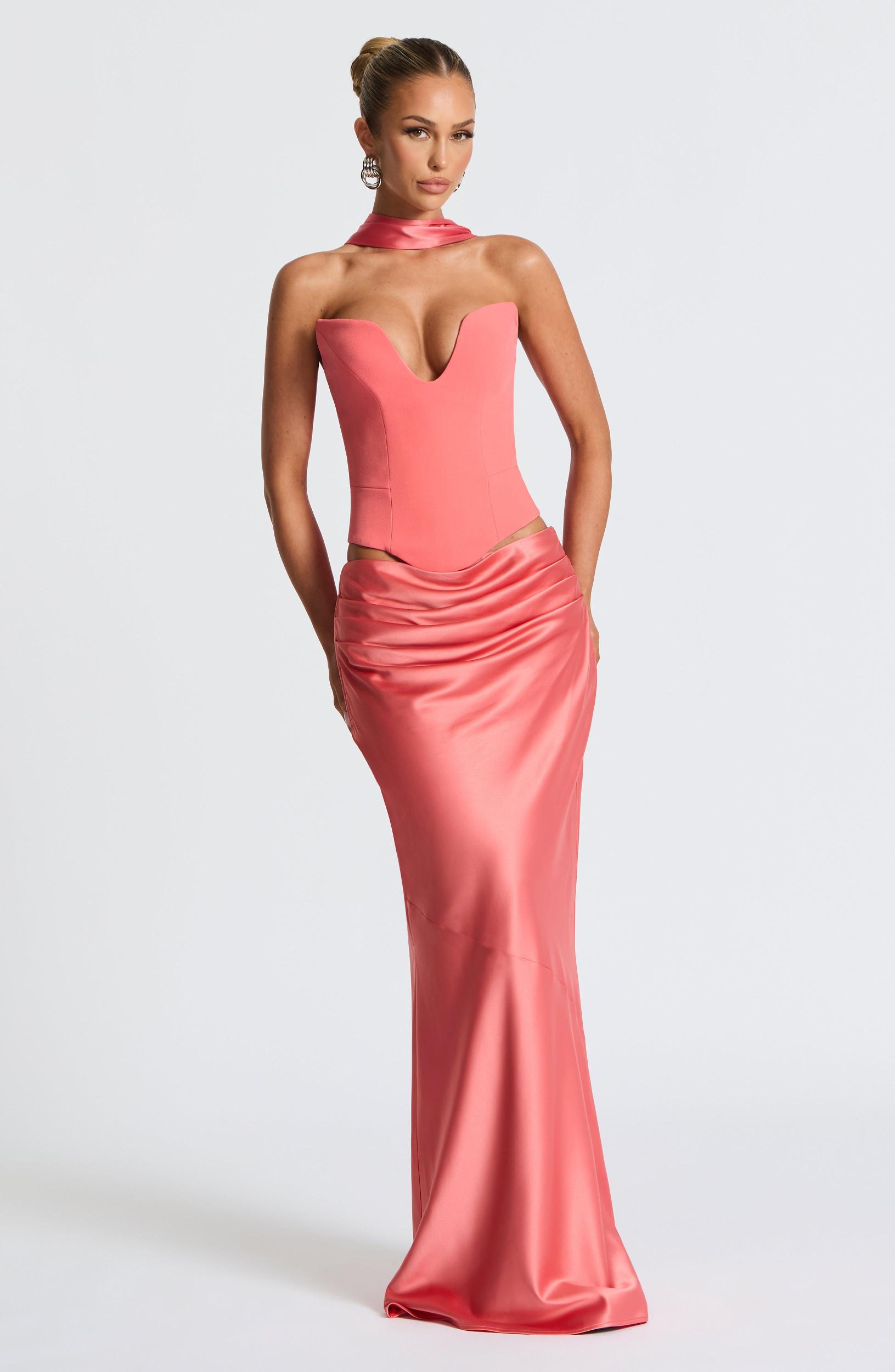 Bernadette Maxi Skirt - Coral Pink Product Image