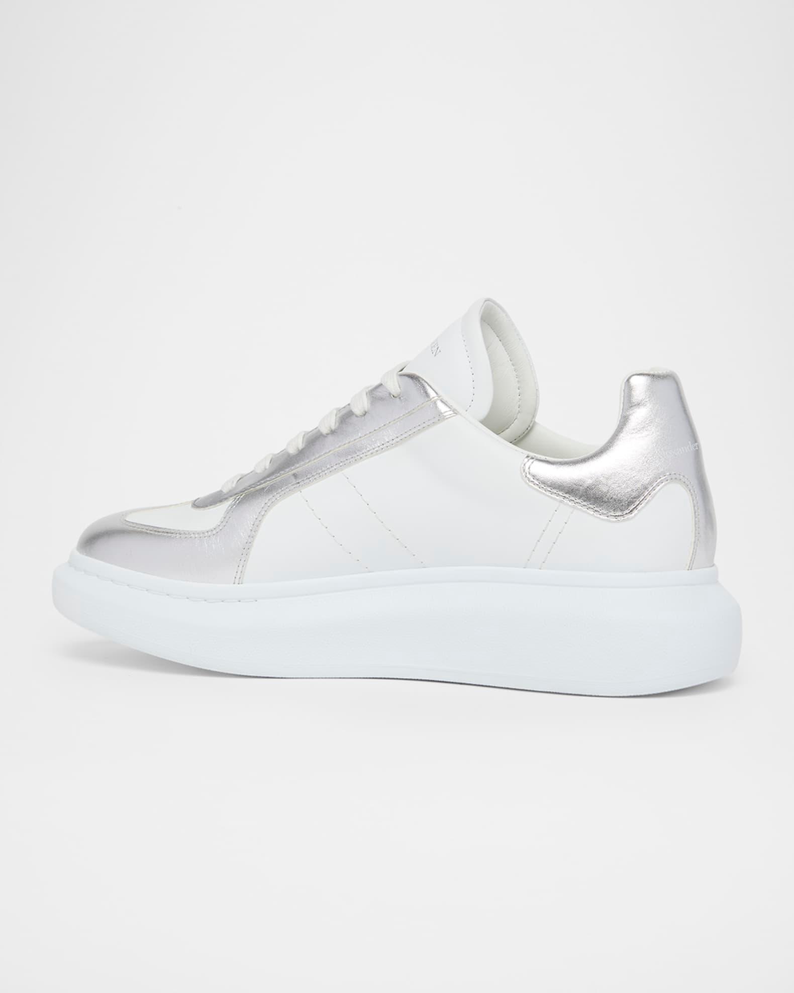 Men's Metallic-Trim Leather Low-Top Sneakers Product Image