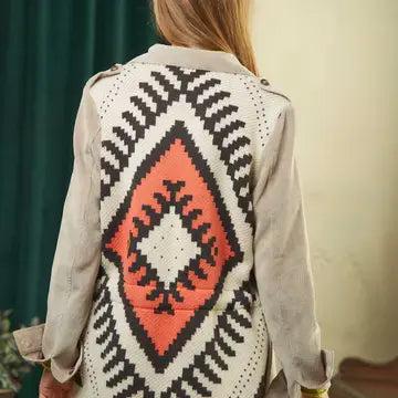 Plus Shirt Jacket with Jacquard Sweater Knit Back Product Image