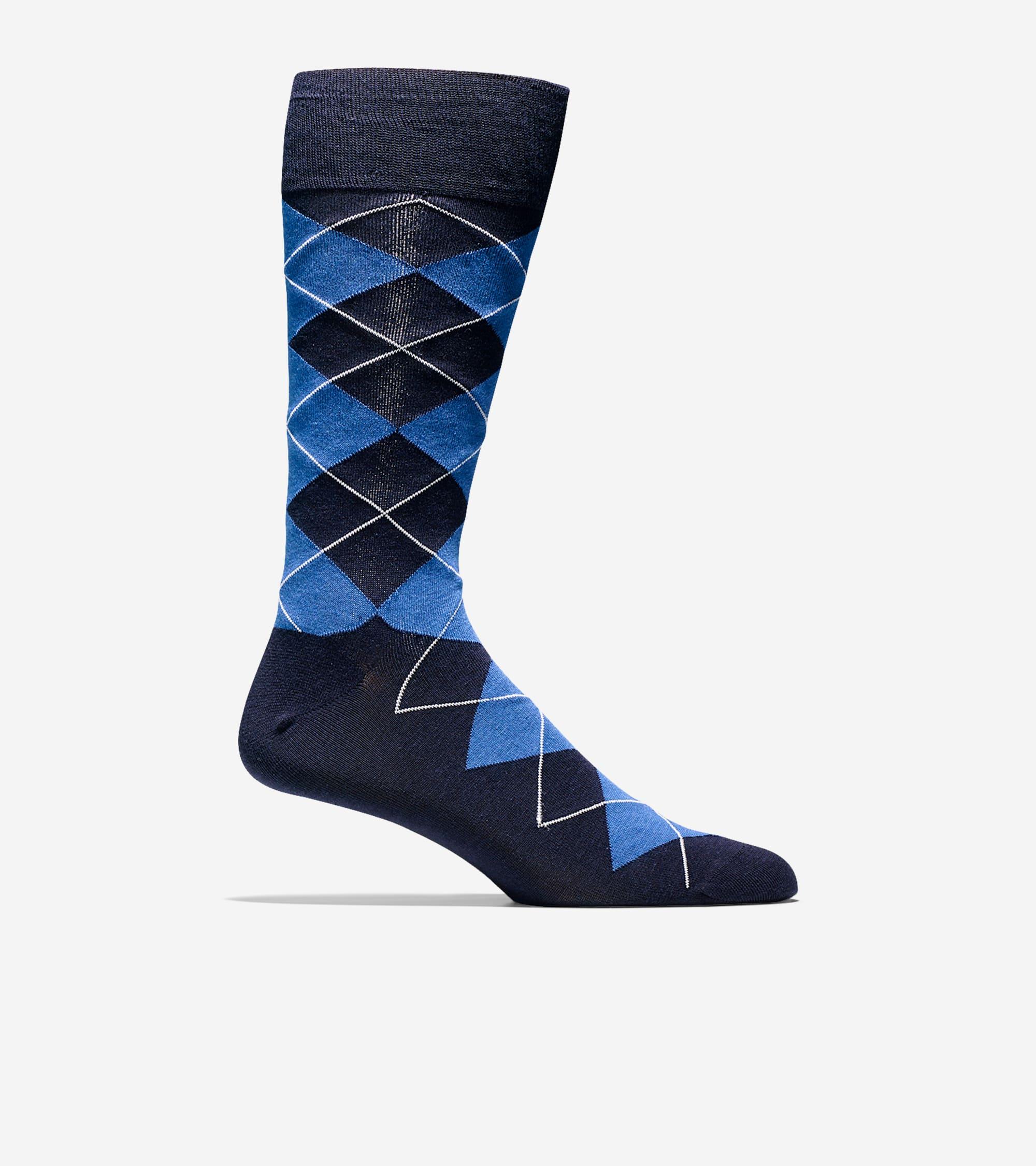 Men's Classic Argyle Crew Socks in Black | Cole Haan Product Image