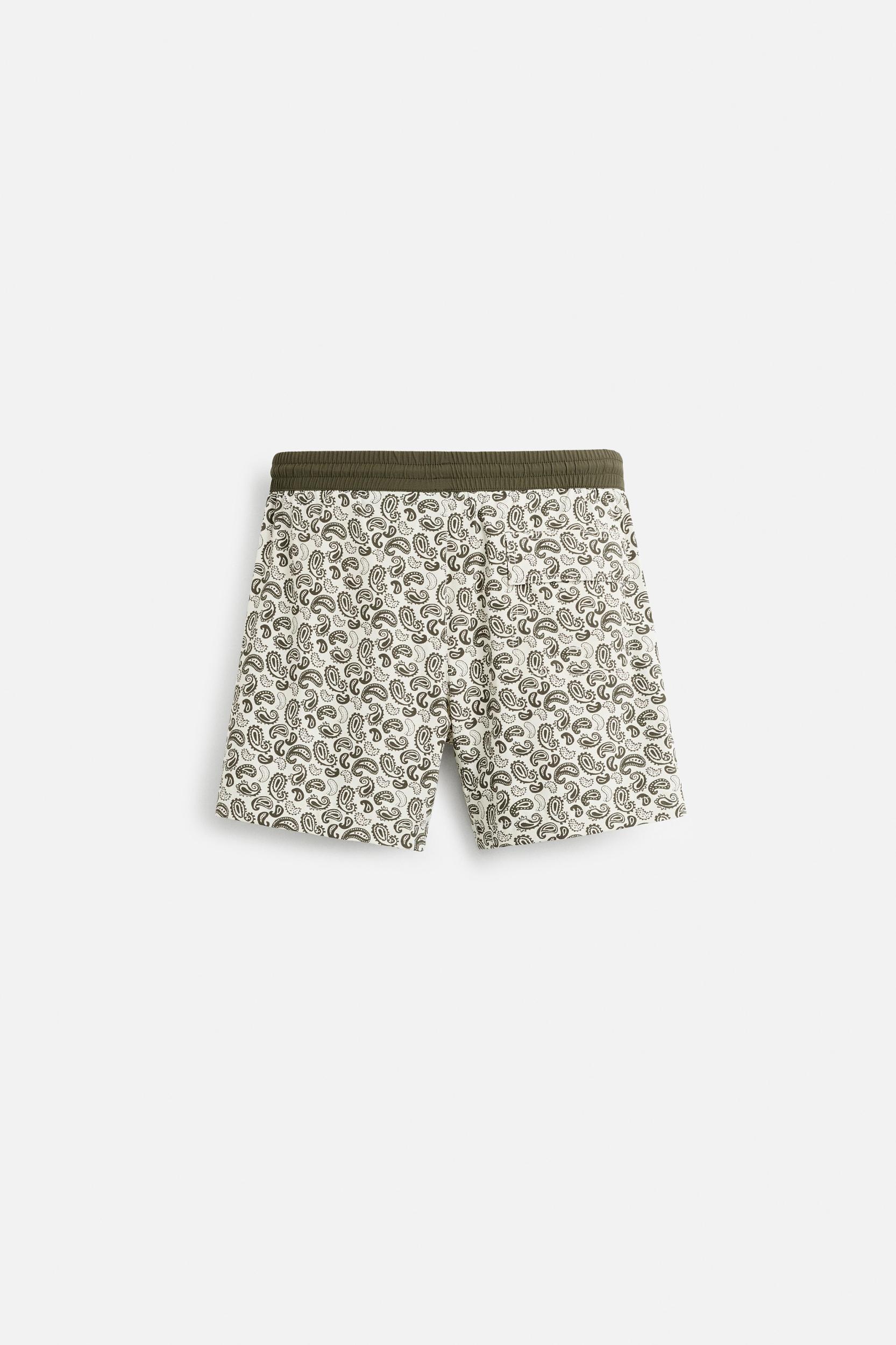 PAISLEY PRINT LONG SWIMMING TRUNKS Product Image