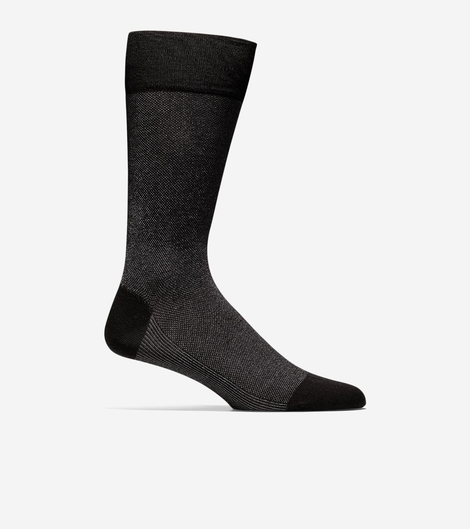 Men's Pique Crew Socks in Black | Cole Haan Product Image