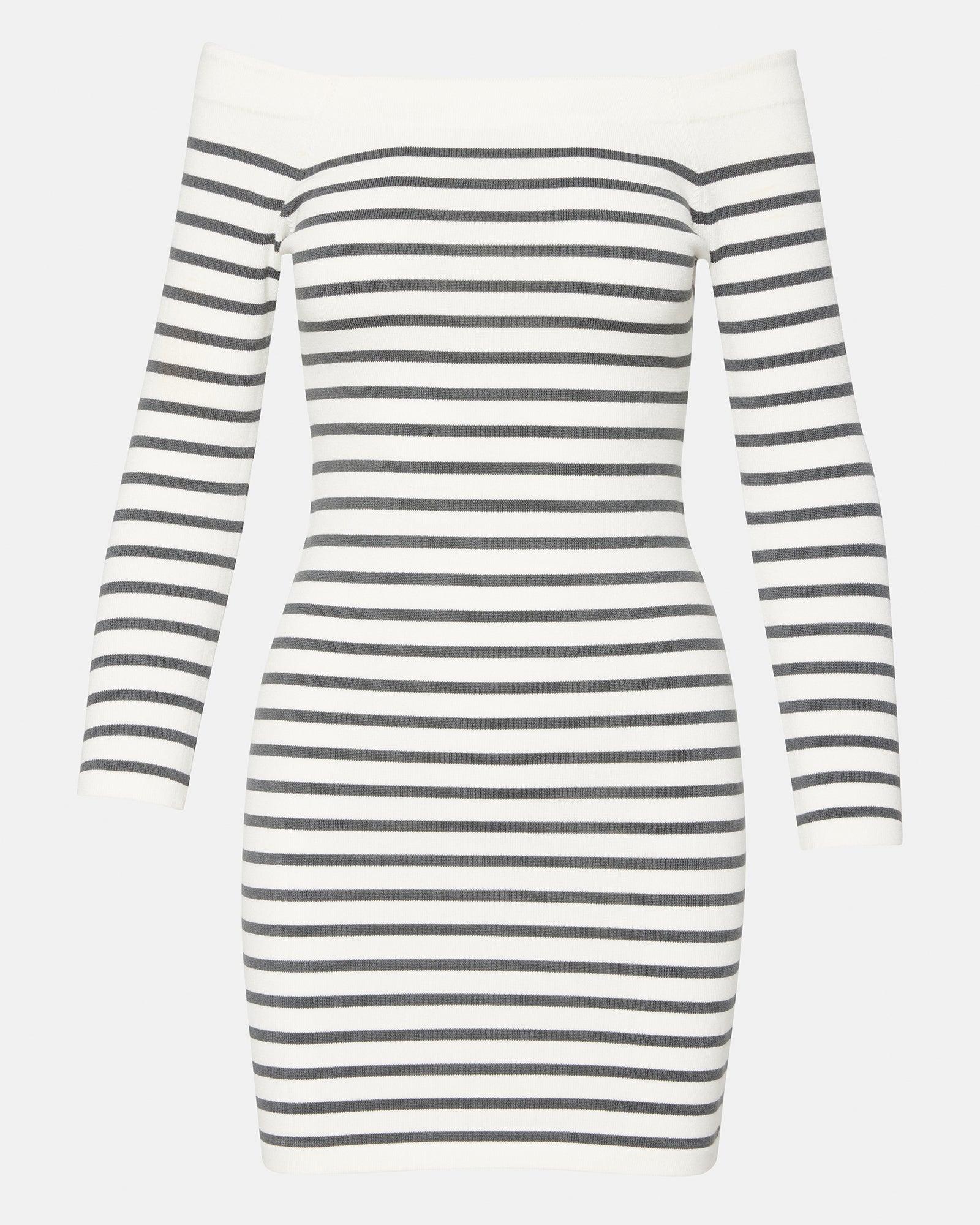 NOA SWEATER DRESS WHITE/BLACK Female Product Image