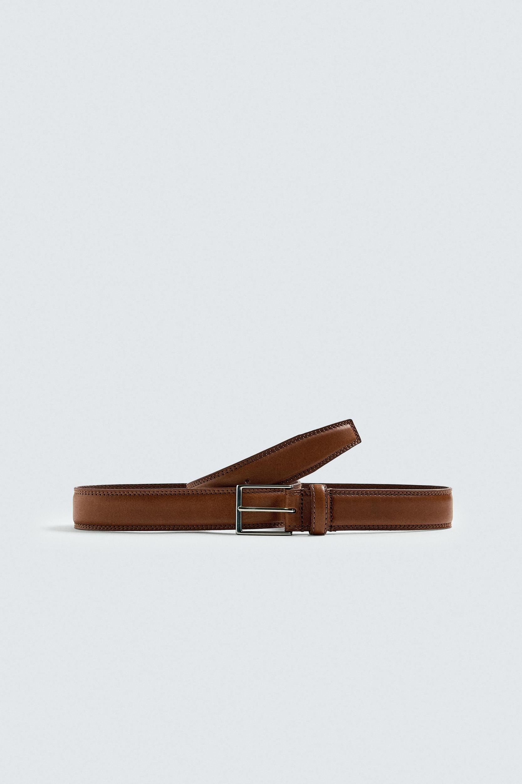 STITCHED LEATHER BELT Product Image