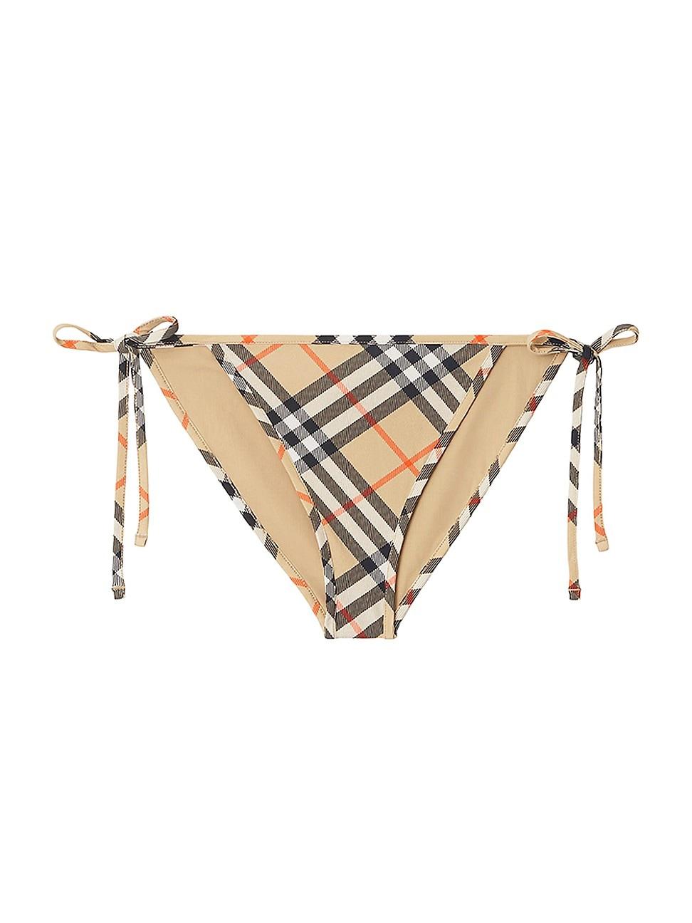 Womens Check Side-Tie Bikini Bottoms Product Image