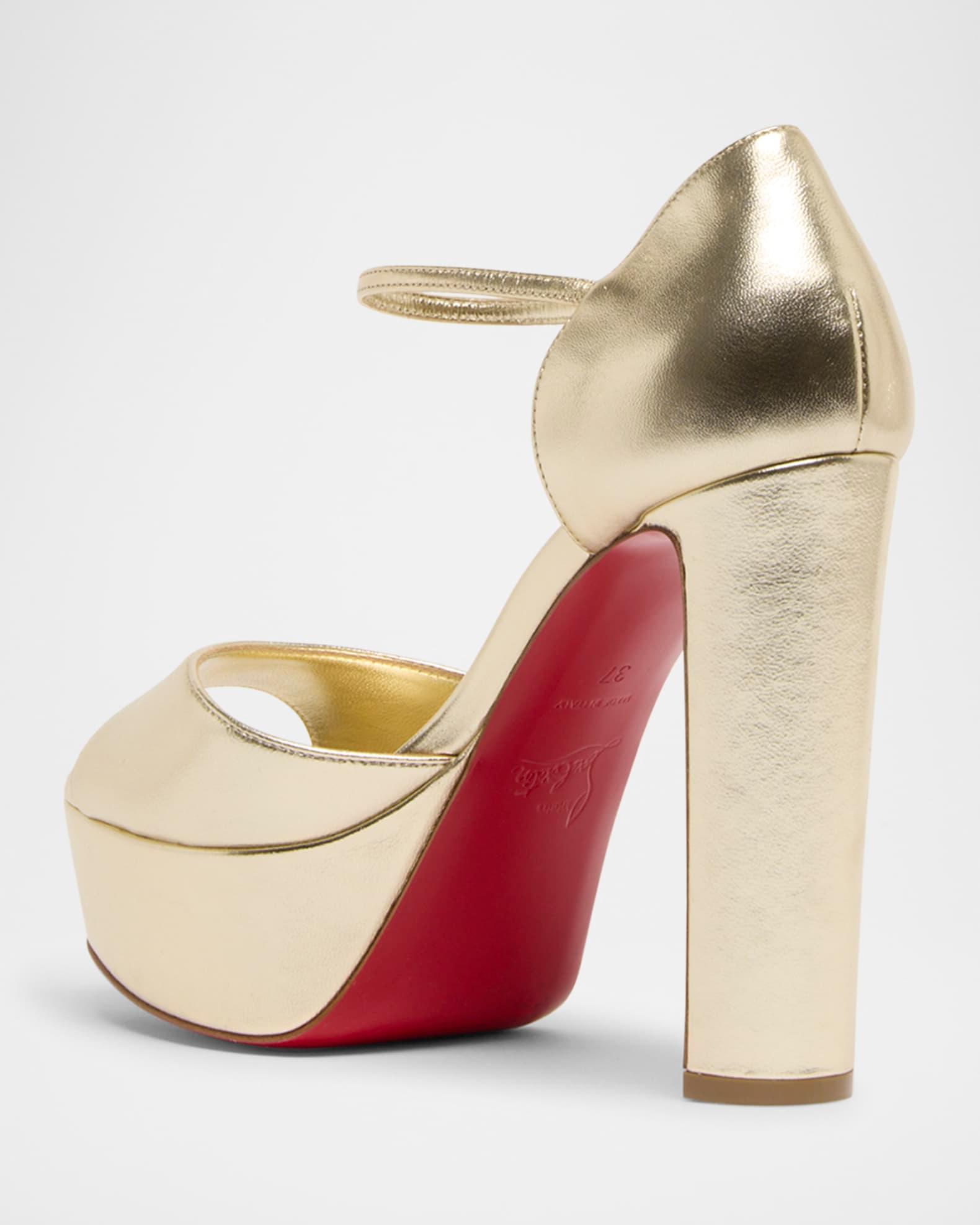 Sandaloo Metallic Red Sole Platform Sandals Product Image