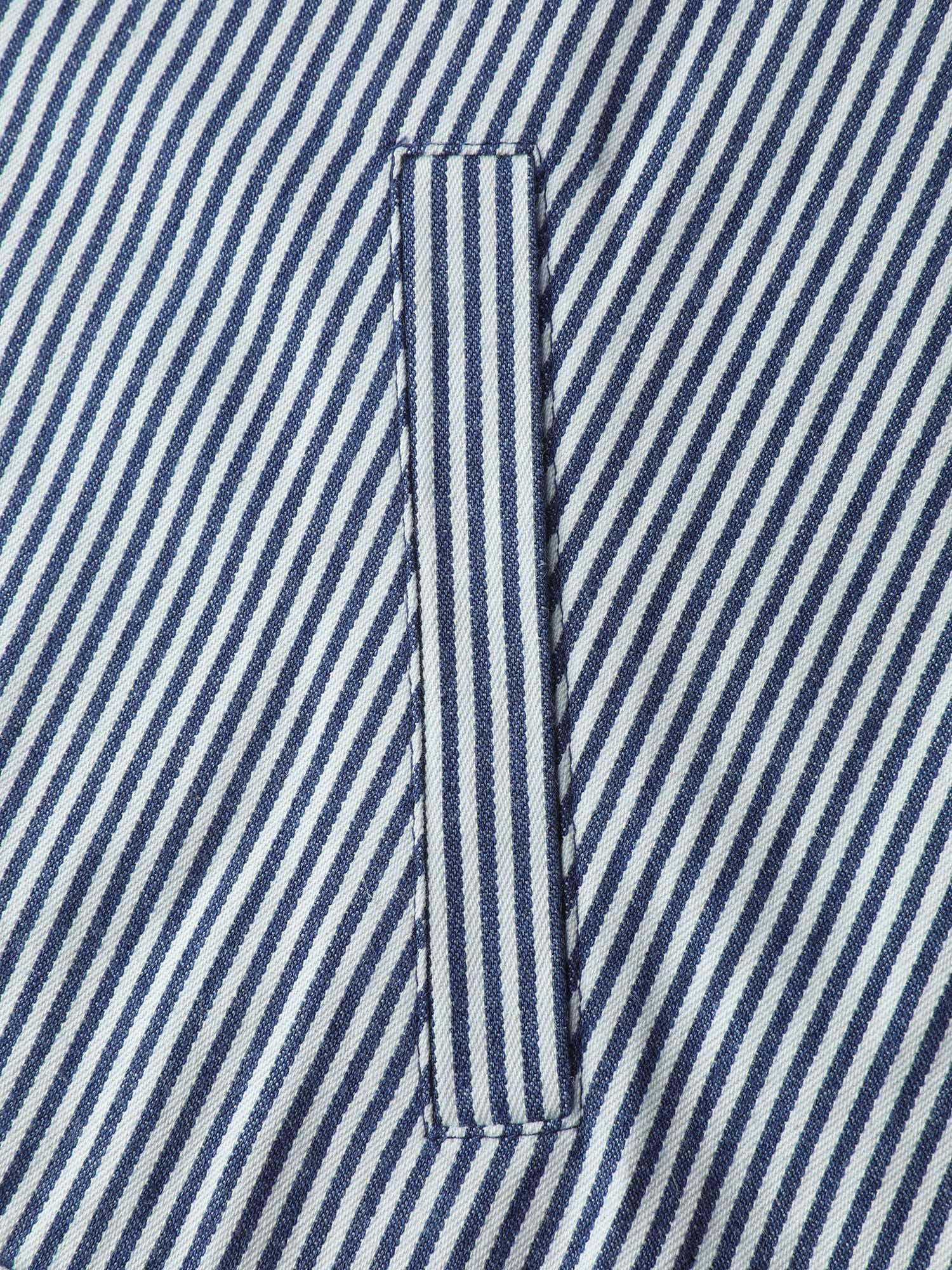 Denim Stripe Zipper-Front Jacket Female Product Image