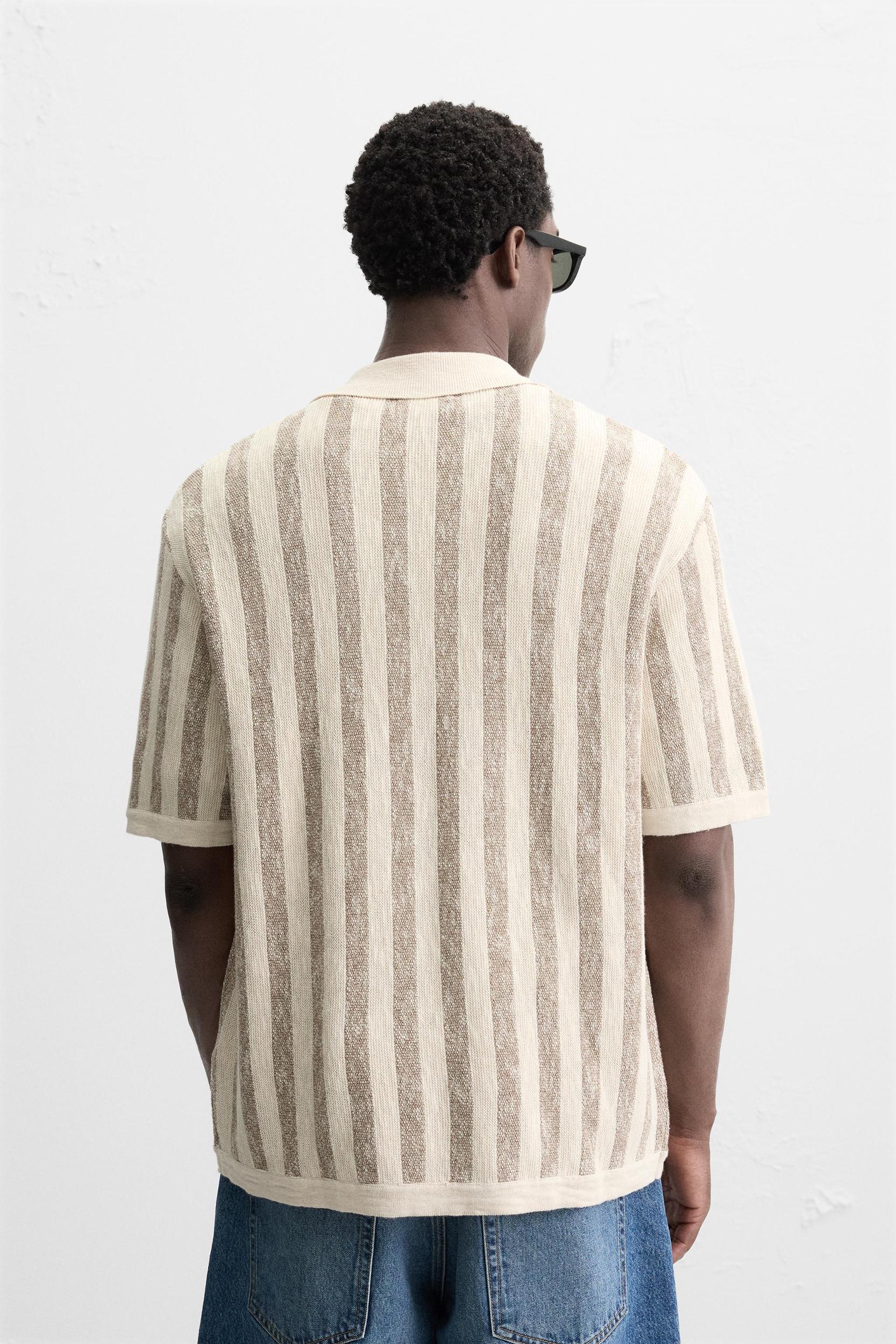 VERTICAL STRIPED KNIT SHIRT Product Image