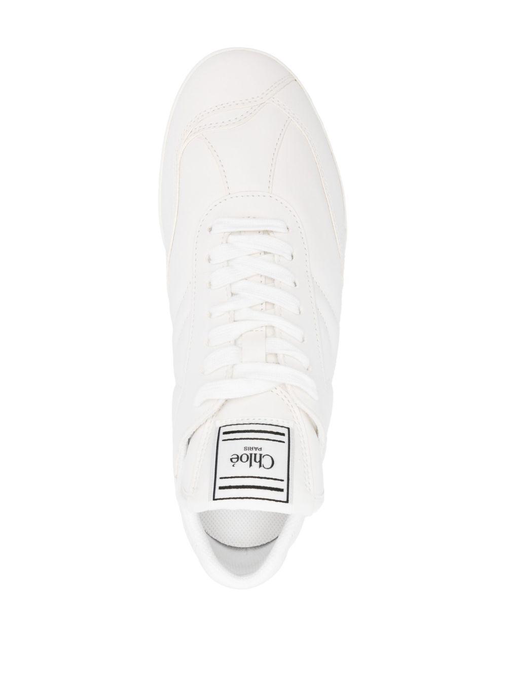 CHLOÉ Womens Chloe Kick Brand-patch Leather Low-top Trainers In White Product Image