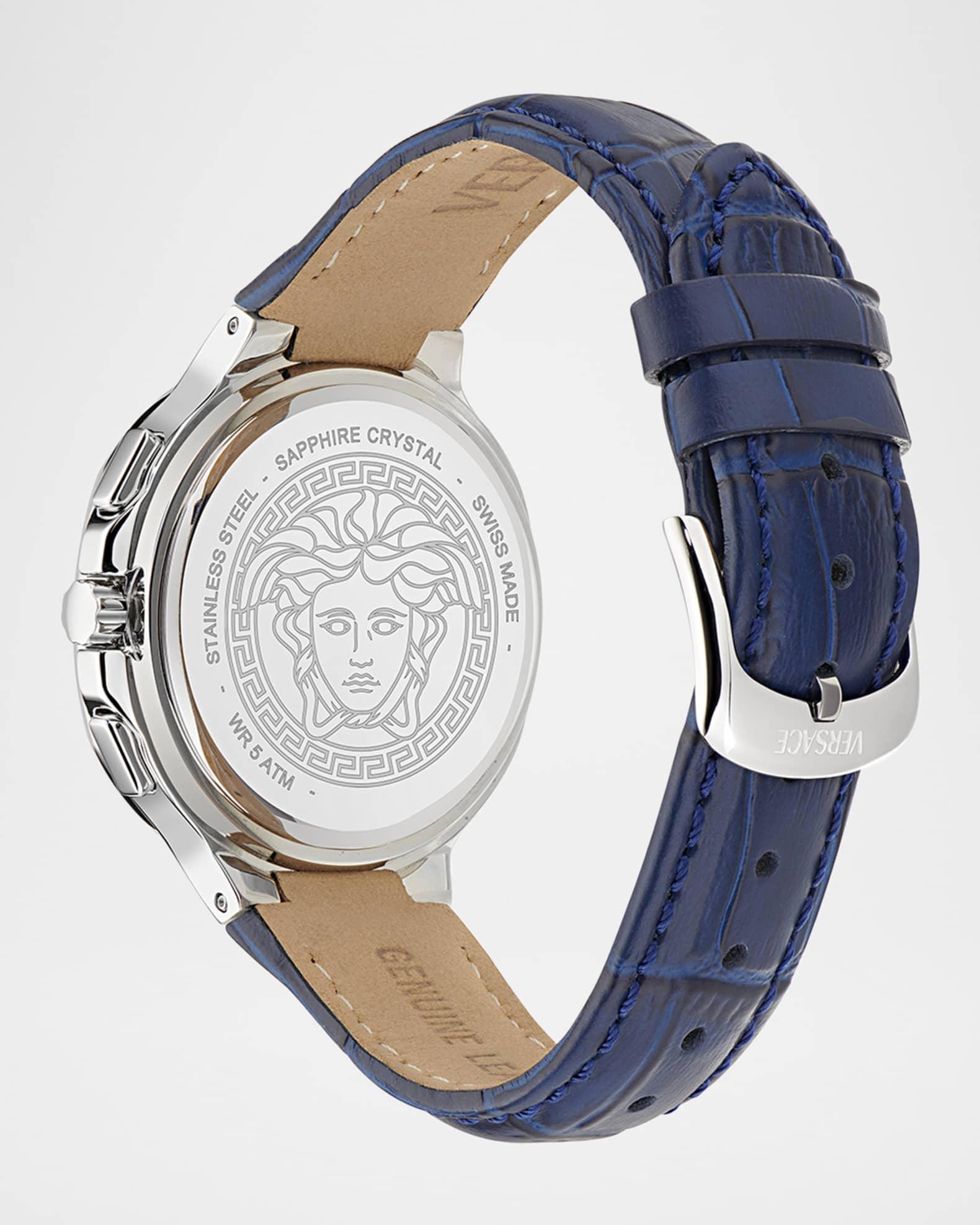 V-Chrono Square 40mm Stainless Steel Leather Watch Product Image