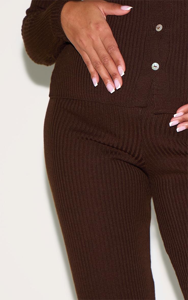 Maternity Chocolate Rib Knit Flare Pants Product Image