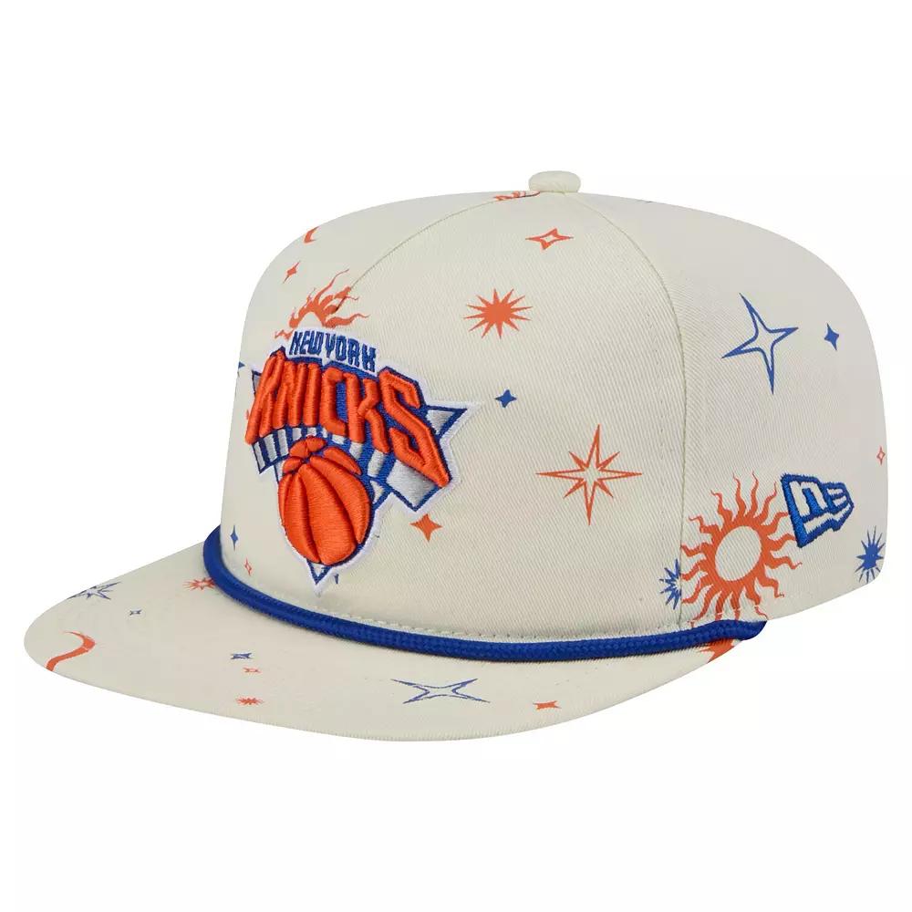 Mens New Era Cream New York Knicks Lunar Golfer Snapback Hat Product Image