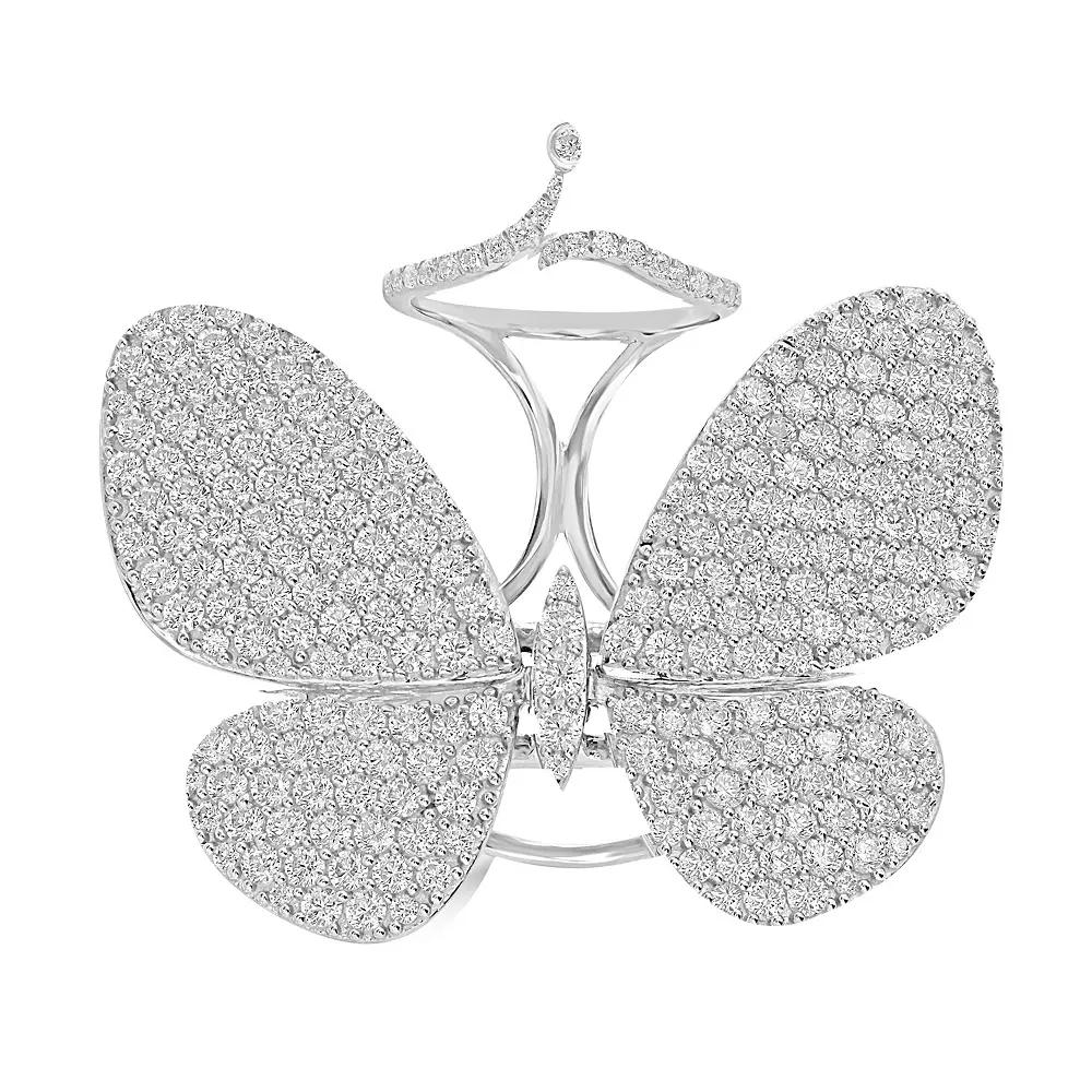 Judy Crowell Sterling Silver Cubic Zirconia Fluttering Butterfly Ring, Women's, Size: 9, White Product Image