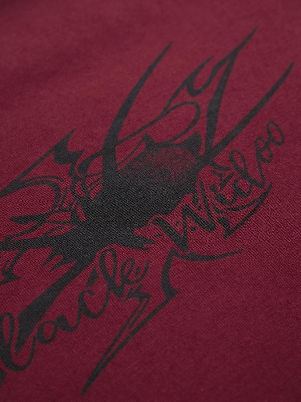 Off Shoulder Graphic Print Slim Long Sleeve Tee Product Image