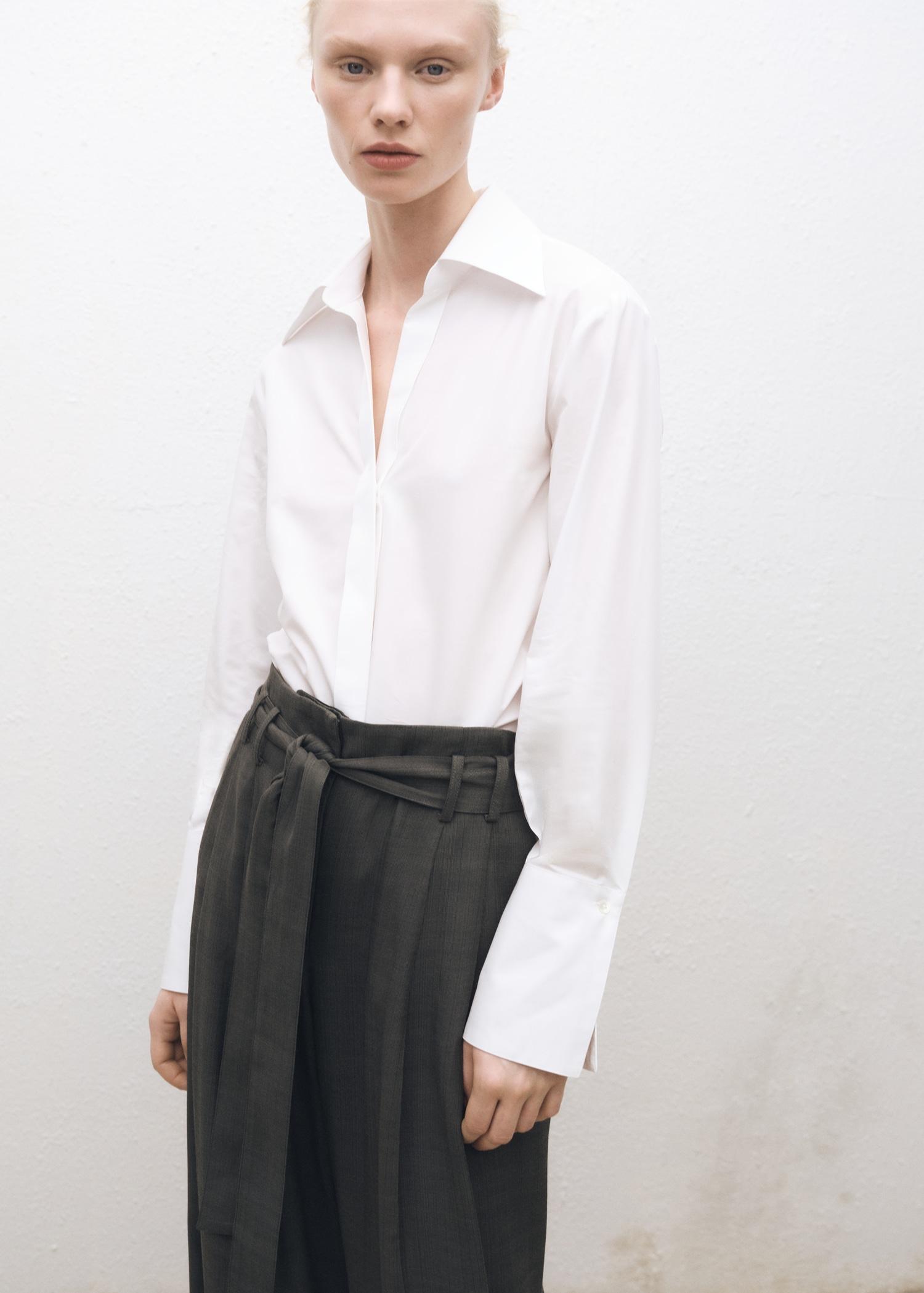 Suit pants with belt clips - Women | MANGO USA Product Image