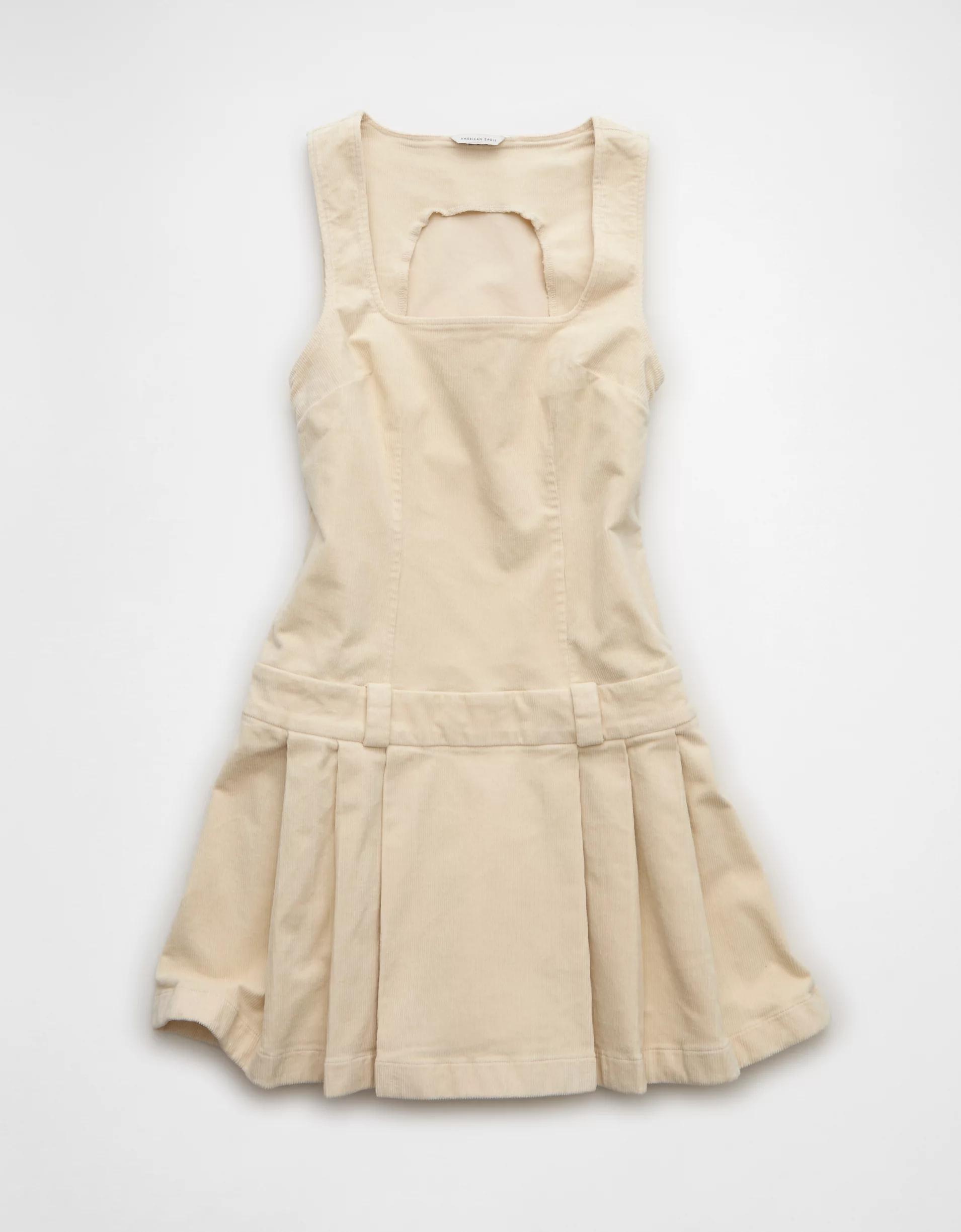 AE Pleated Corduroy Mini Dress Product Image