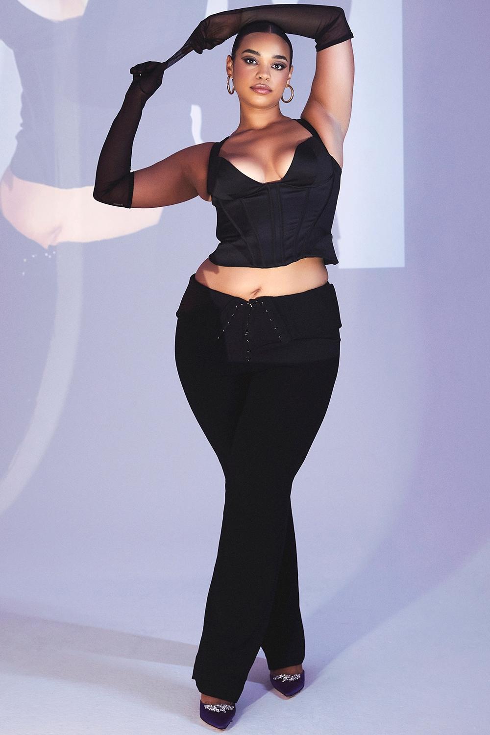 Liberty  black satin corset Product Image