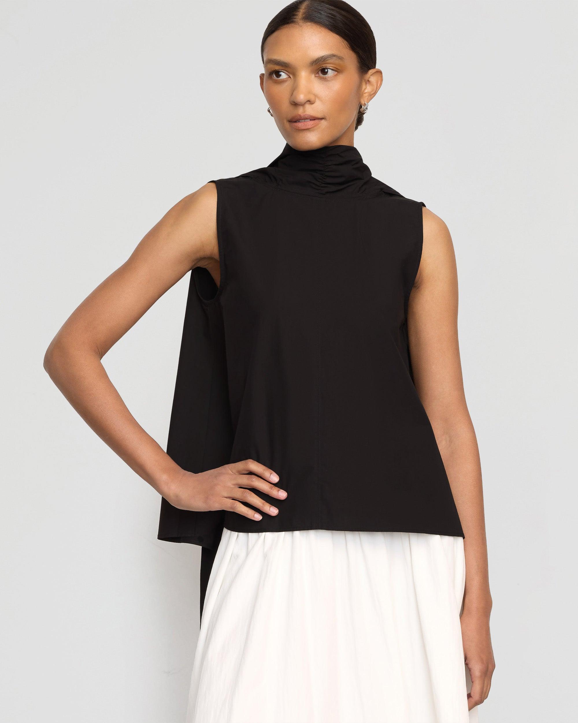 Dominika Drape Scarf-Neck Blouse Product Image