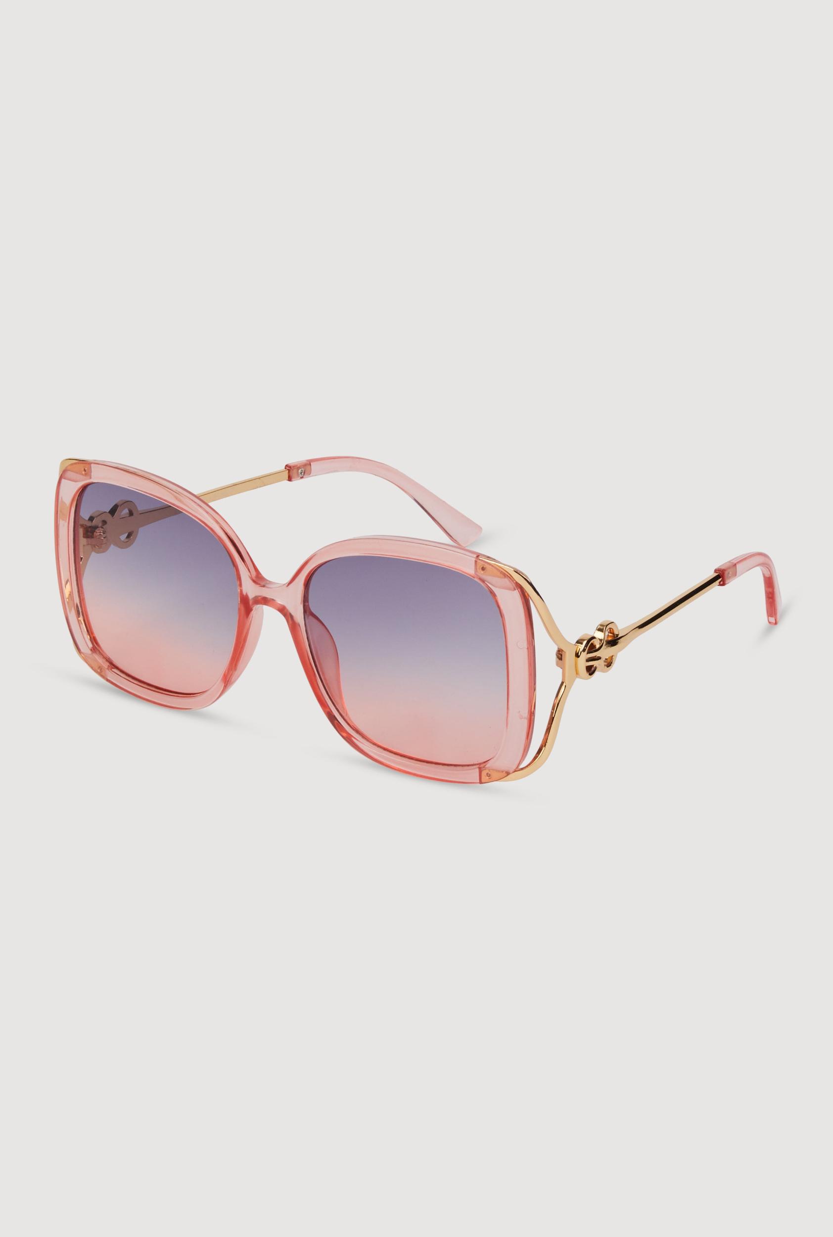 Metallic Detail Gradient Lens Sunglasses Female Product Image