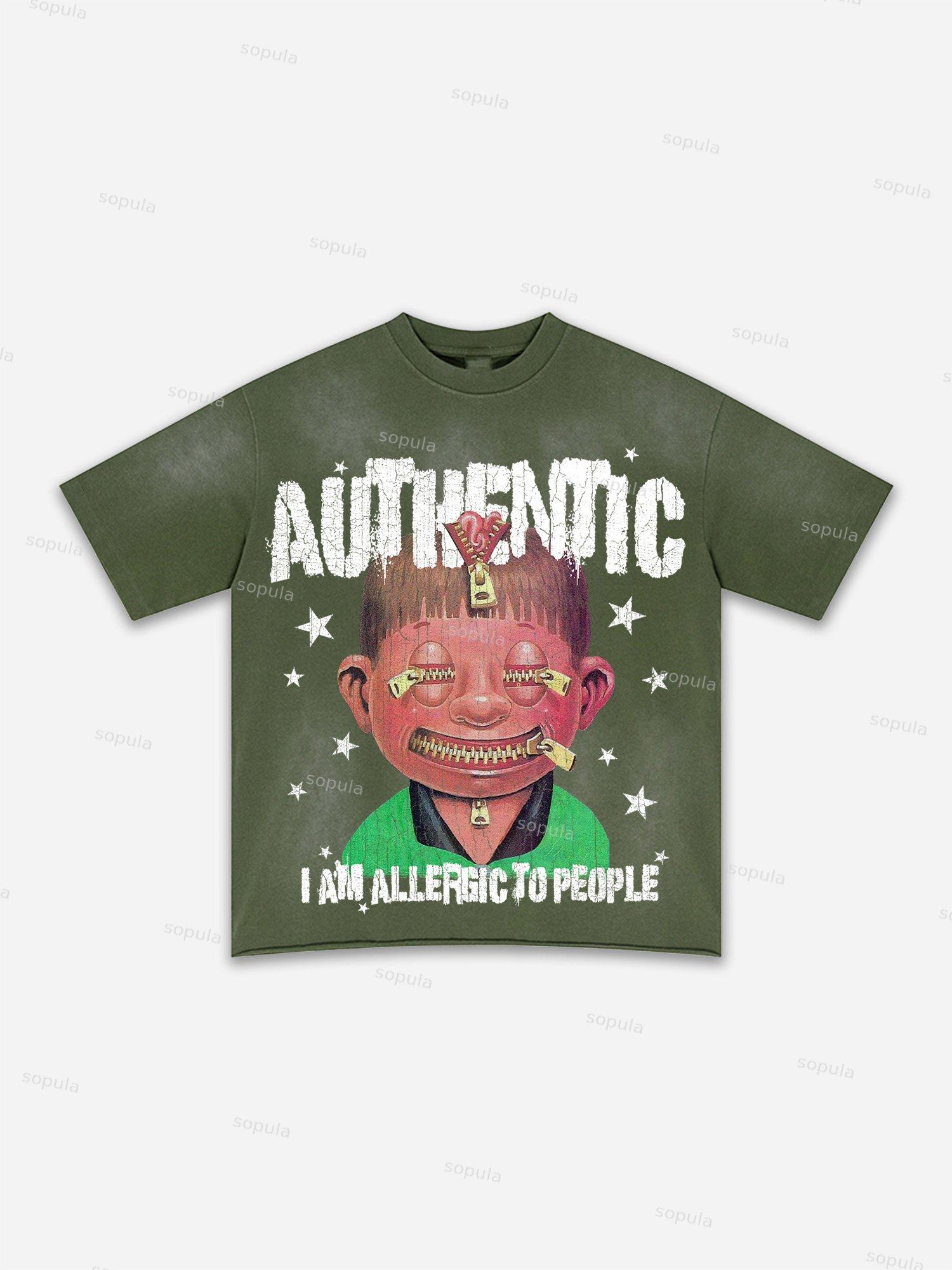 Street Goals Lip Braces Make Vintage Printed Graphic Washed T-shirt Product Image