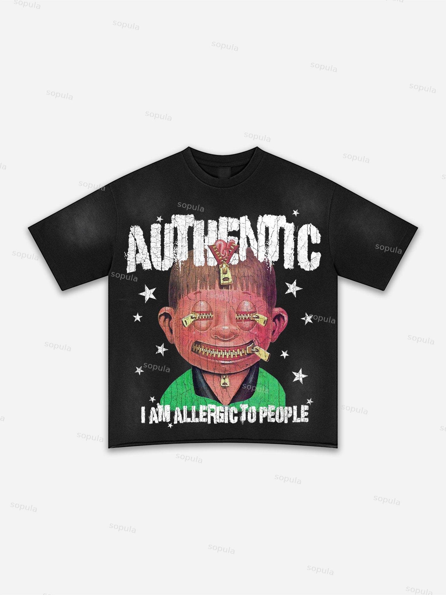 Street Goals Lip Braces Make Vintage Printed Graphic Washed T-shirt Product Image