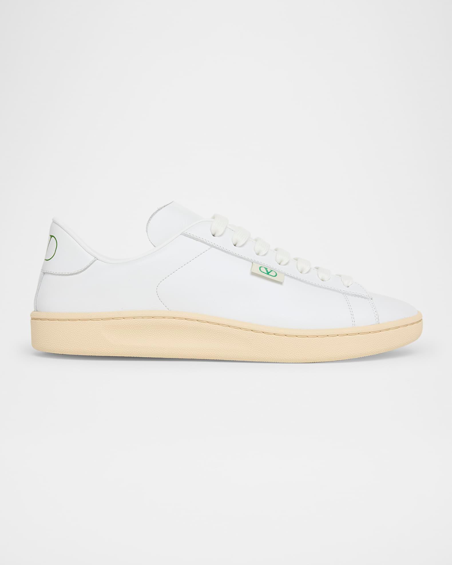 Men's Royco V Logo Calfskin Low-Top Sneakers Product Image