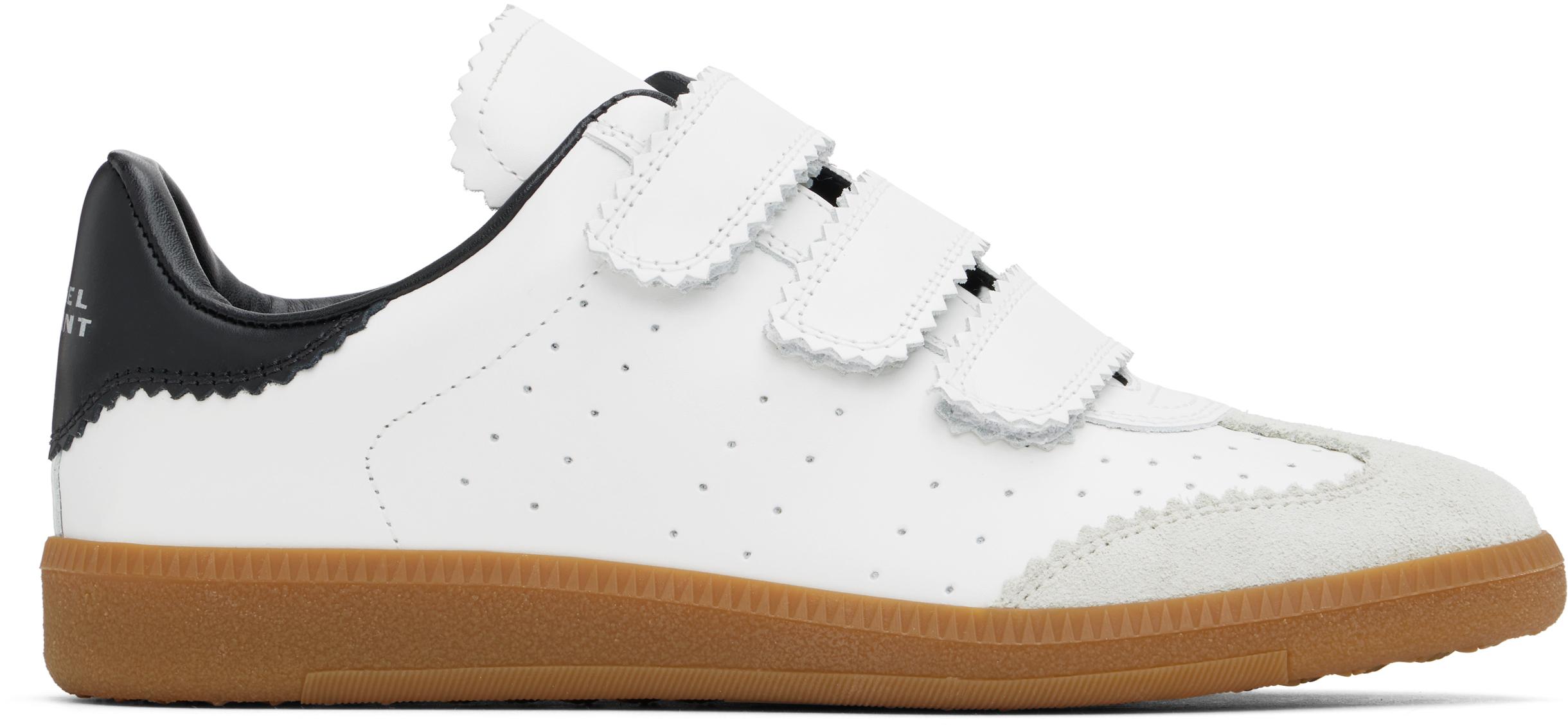 ISABEL MARANT Beth Suede-trimmed Leather Sneakers In White Product Image