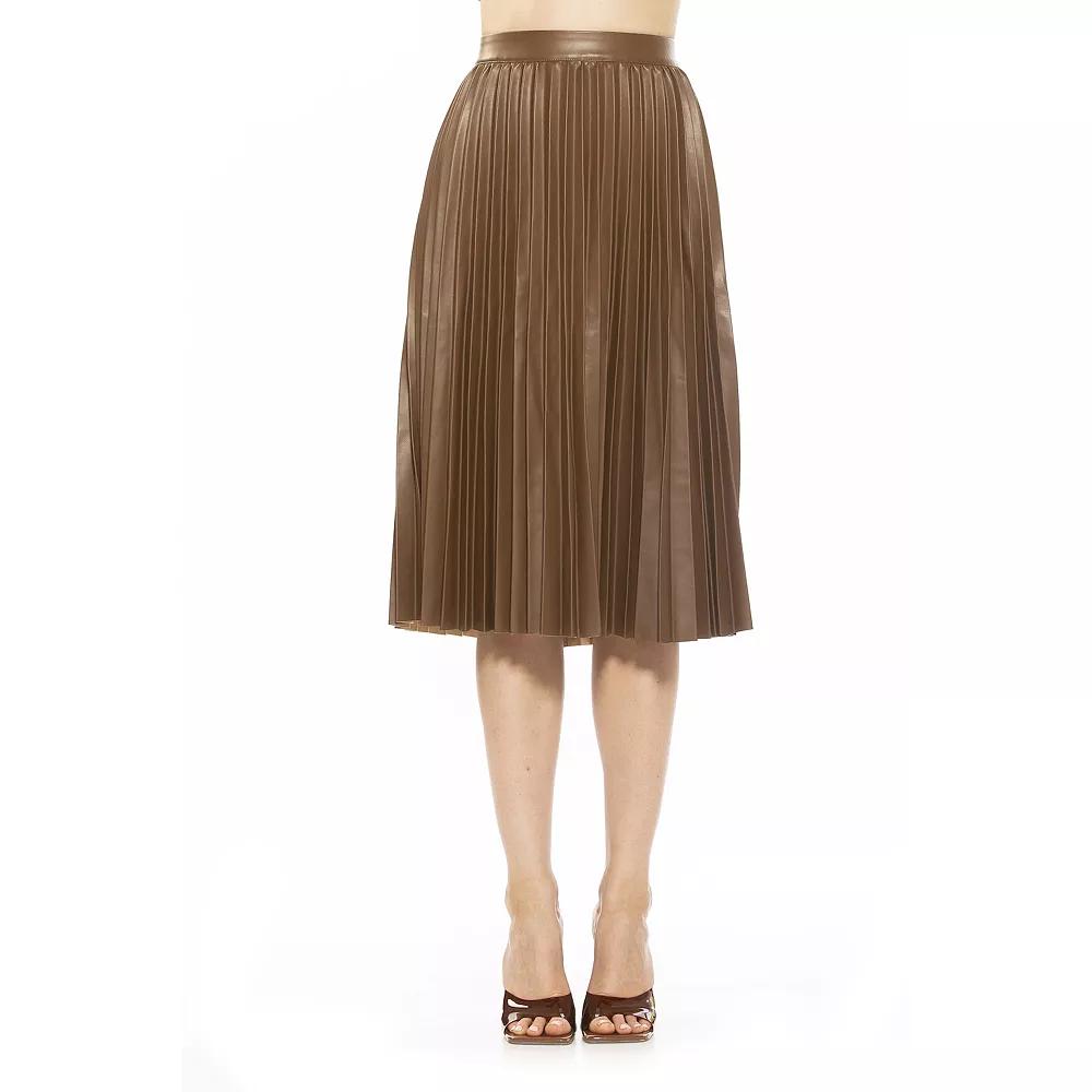 Women's Alexia Admor Luca Leather Midi Skirt,  Product Image