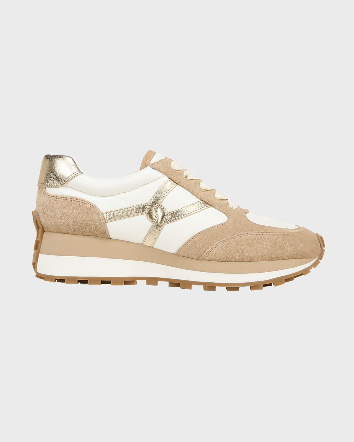 Valentina Mixed Leather Retro Sneakers Product Image