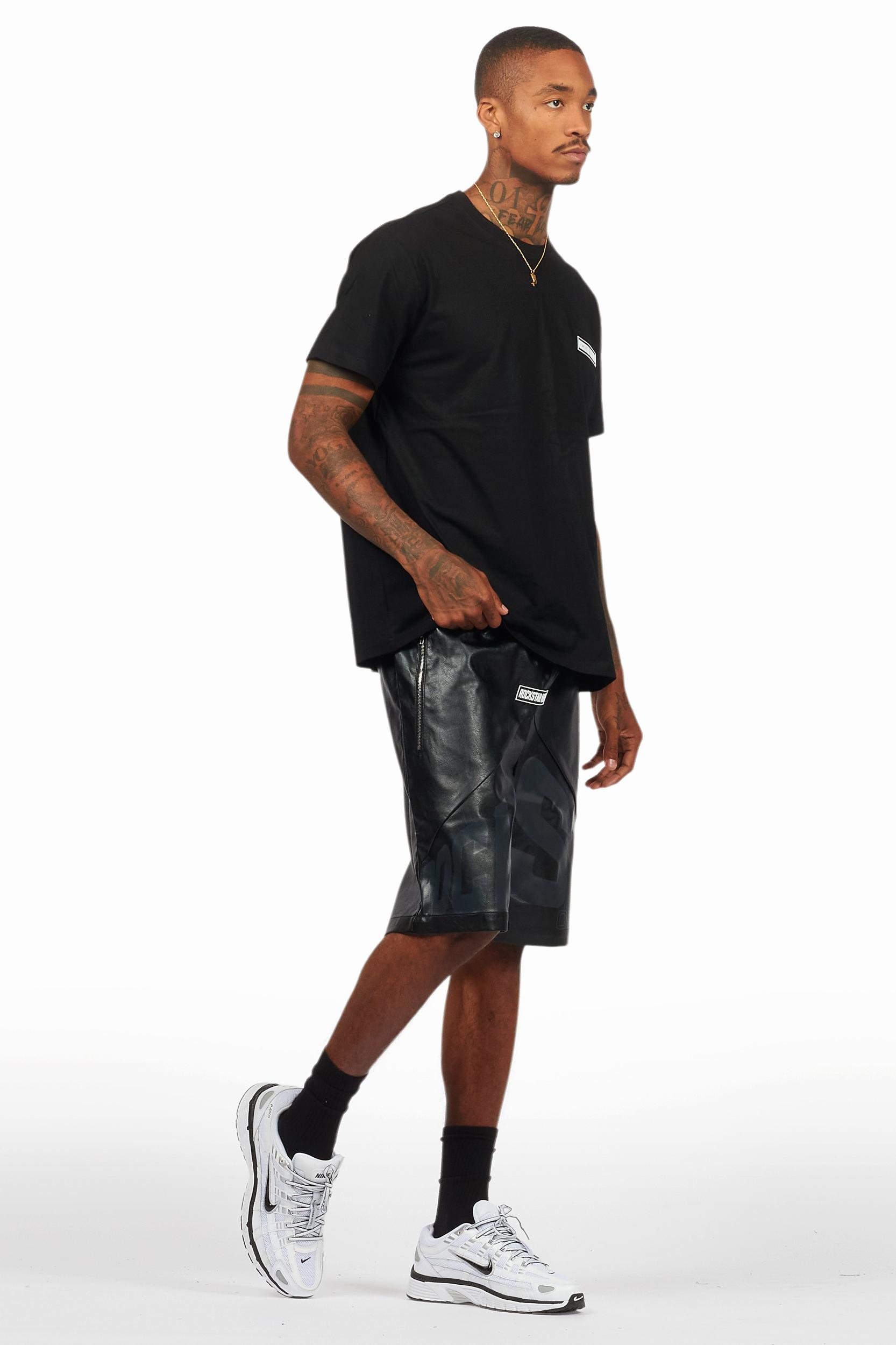 Zayn Black/Black Graphic Short Set Male Product Image