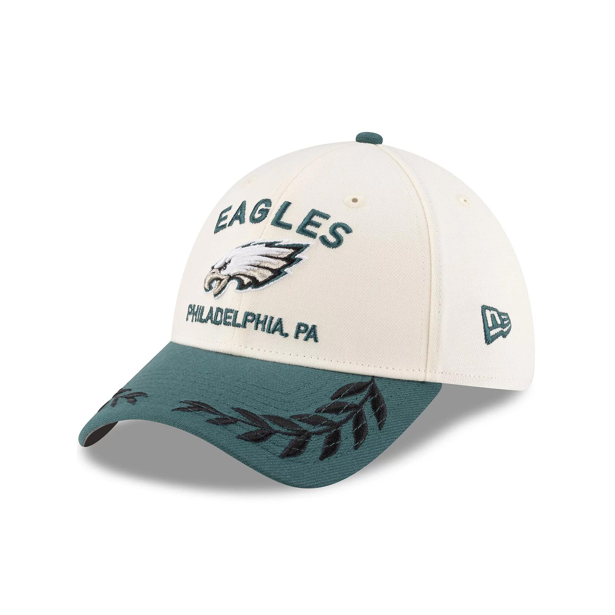Men's New Era  Cream/Midnight Green Philadelphia Eagles 2025 NFL Draft 39THIRTY Flex Hat, Size: Small/Medium, Beige Product Image