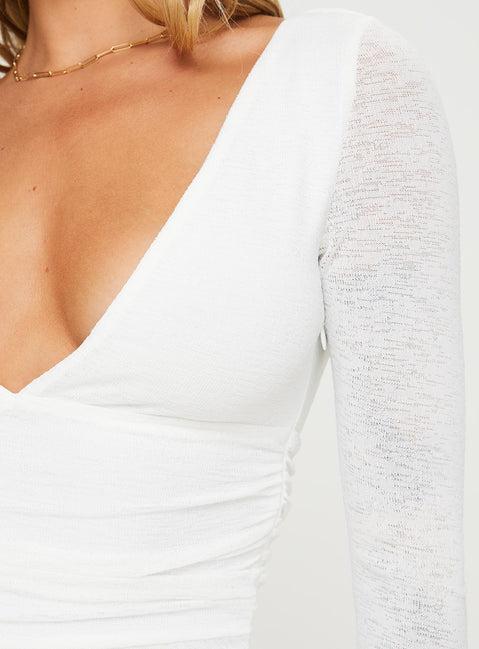 Nautia Long Sleeve Romper White Product Image