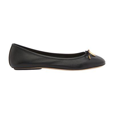 CHLOÉ Bow Detail Round Toe Flat Sole Ballerina Shoes In Black Product Image