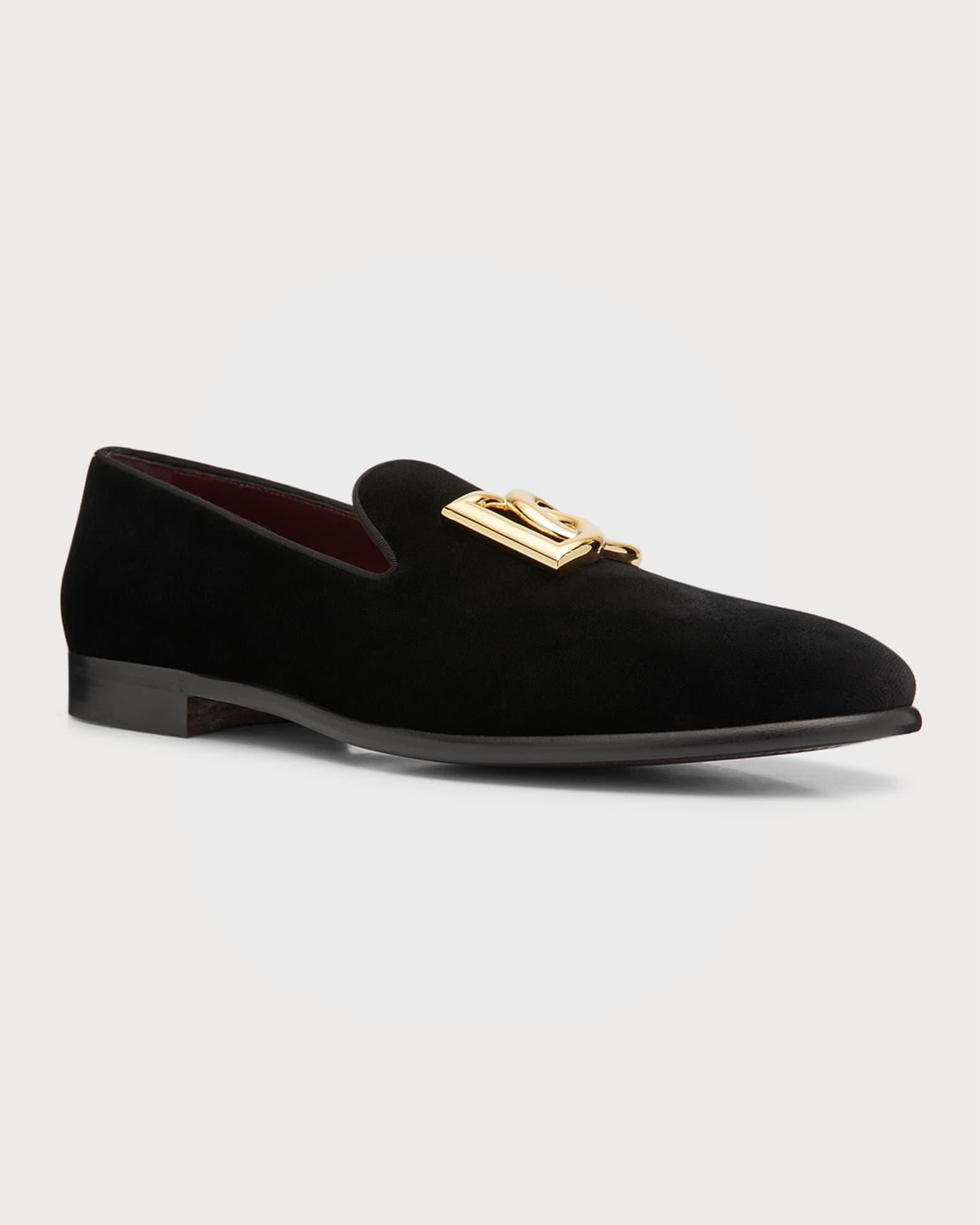 Men's Logo Velvet Dress Loafers Product Image