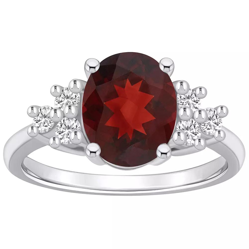 Alyson Layne 14k Gold Oval Garnet & 1/3 Carat T.W. Diamond Ring, Women's, Size: 10 Product Image