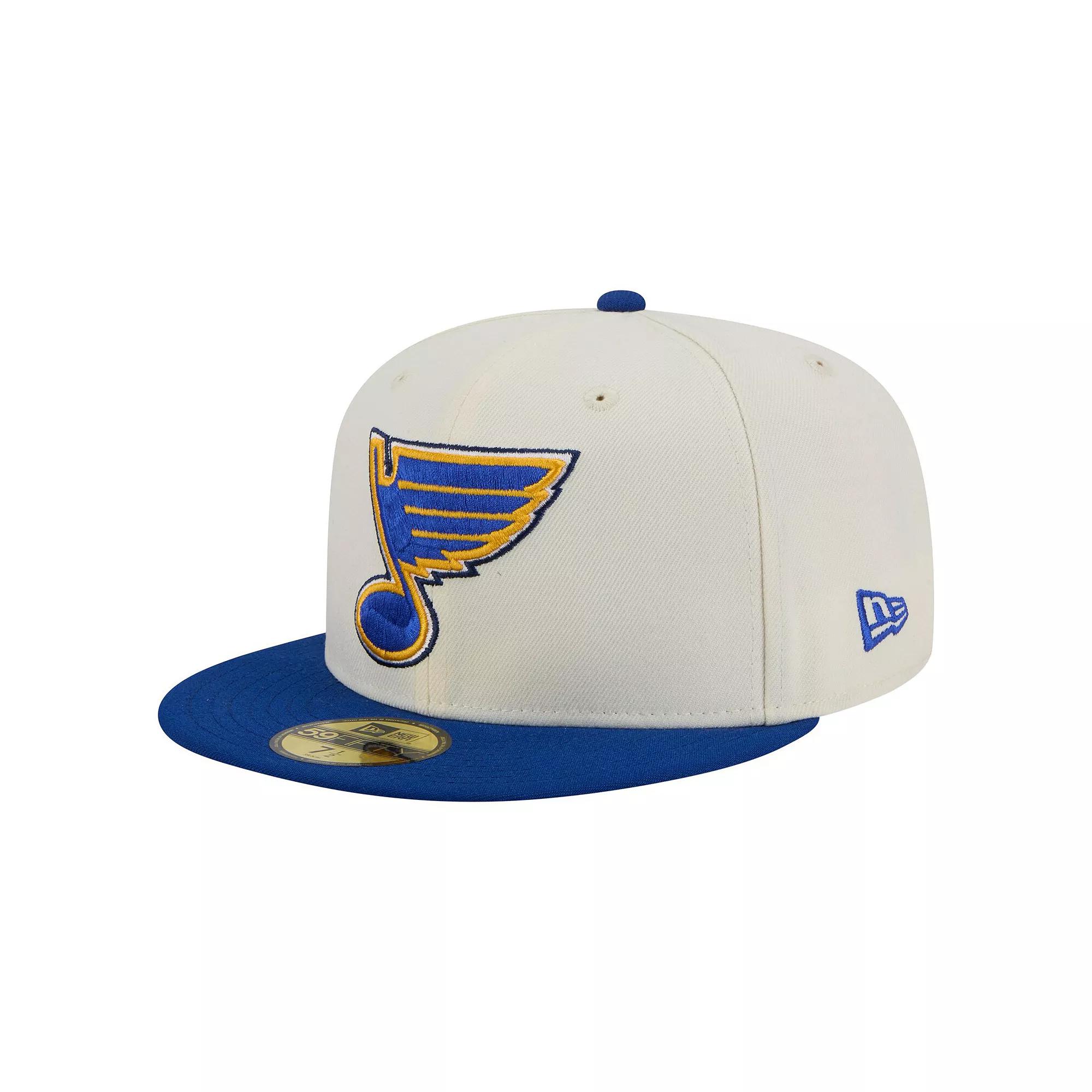 Men's New Era  White St. Louis Blues Chrome Two-Toned 59FIFTY Fitted Hat, Size: 7, Beige Product Image