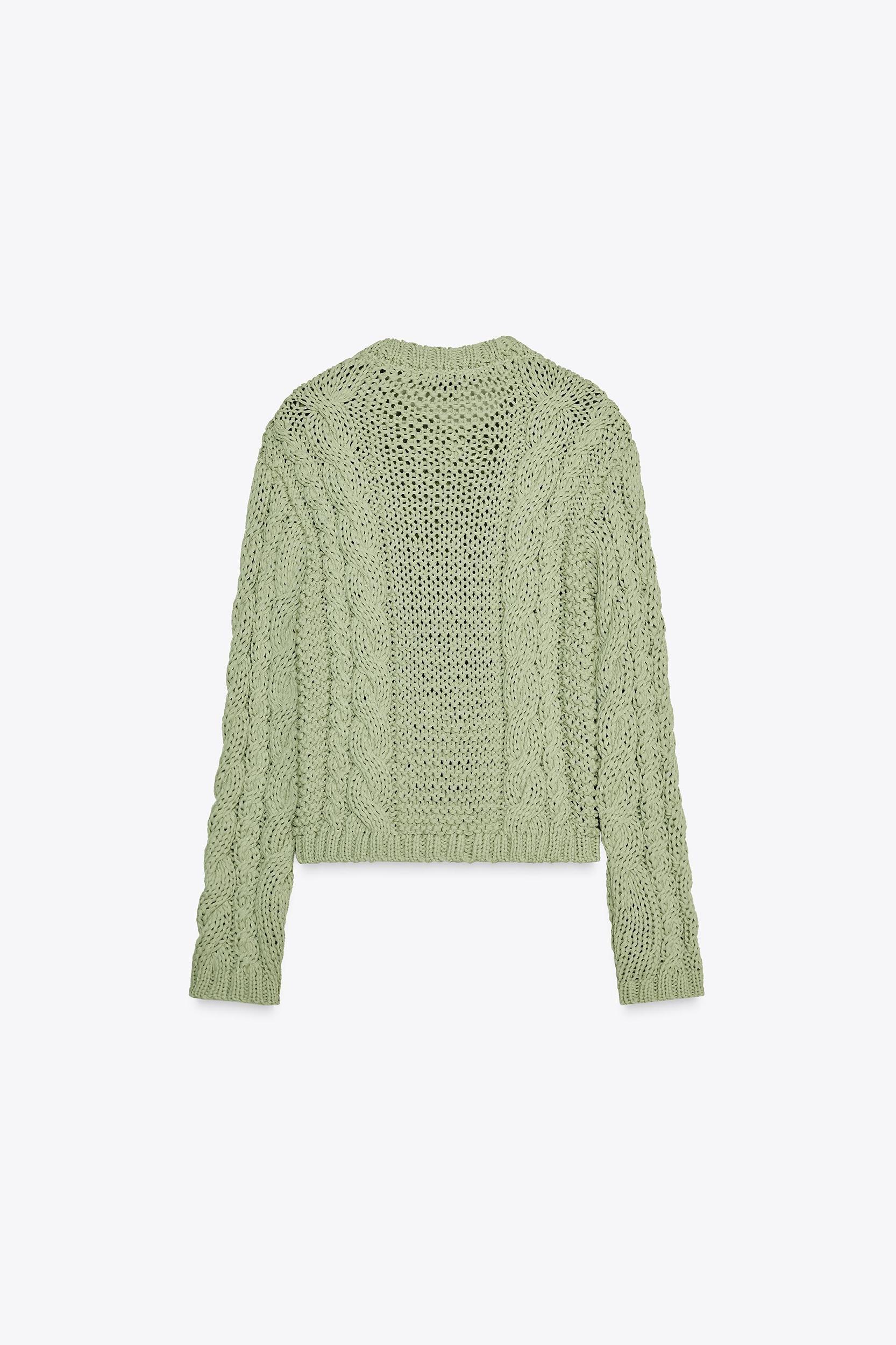 KNIT JACKET WITH FLOWER BUTTONS Product Image