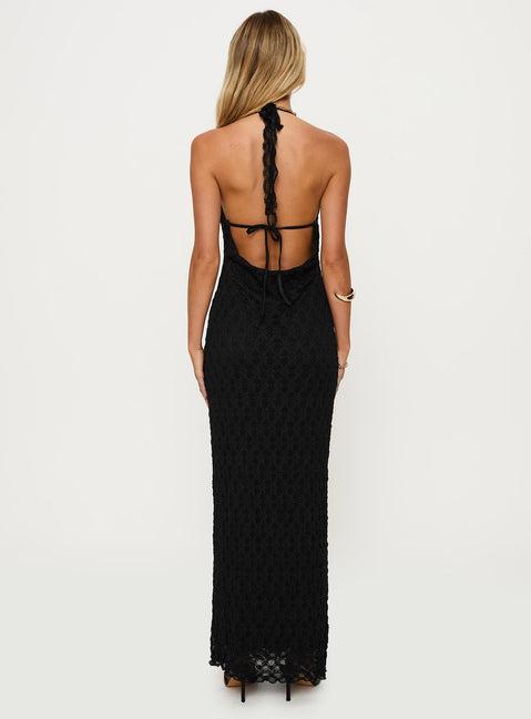 San Lorenzo Crochet Maxi Dress Black Product Image
