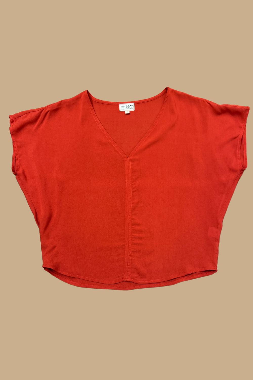 Dolman Top in Coral Challis Product Image