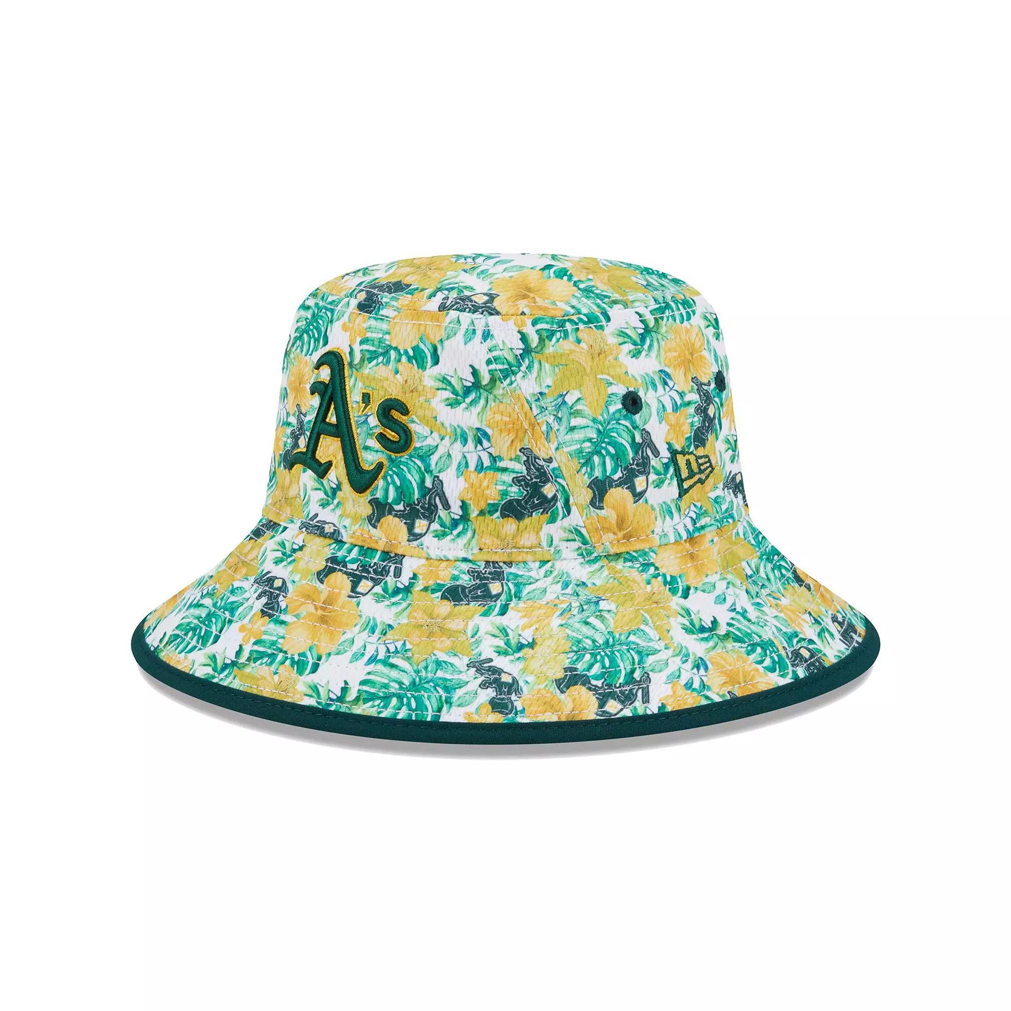 Men's New Era Oakland Athletics Tropic Floral Bucket Hat, Green Product Image