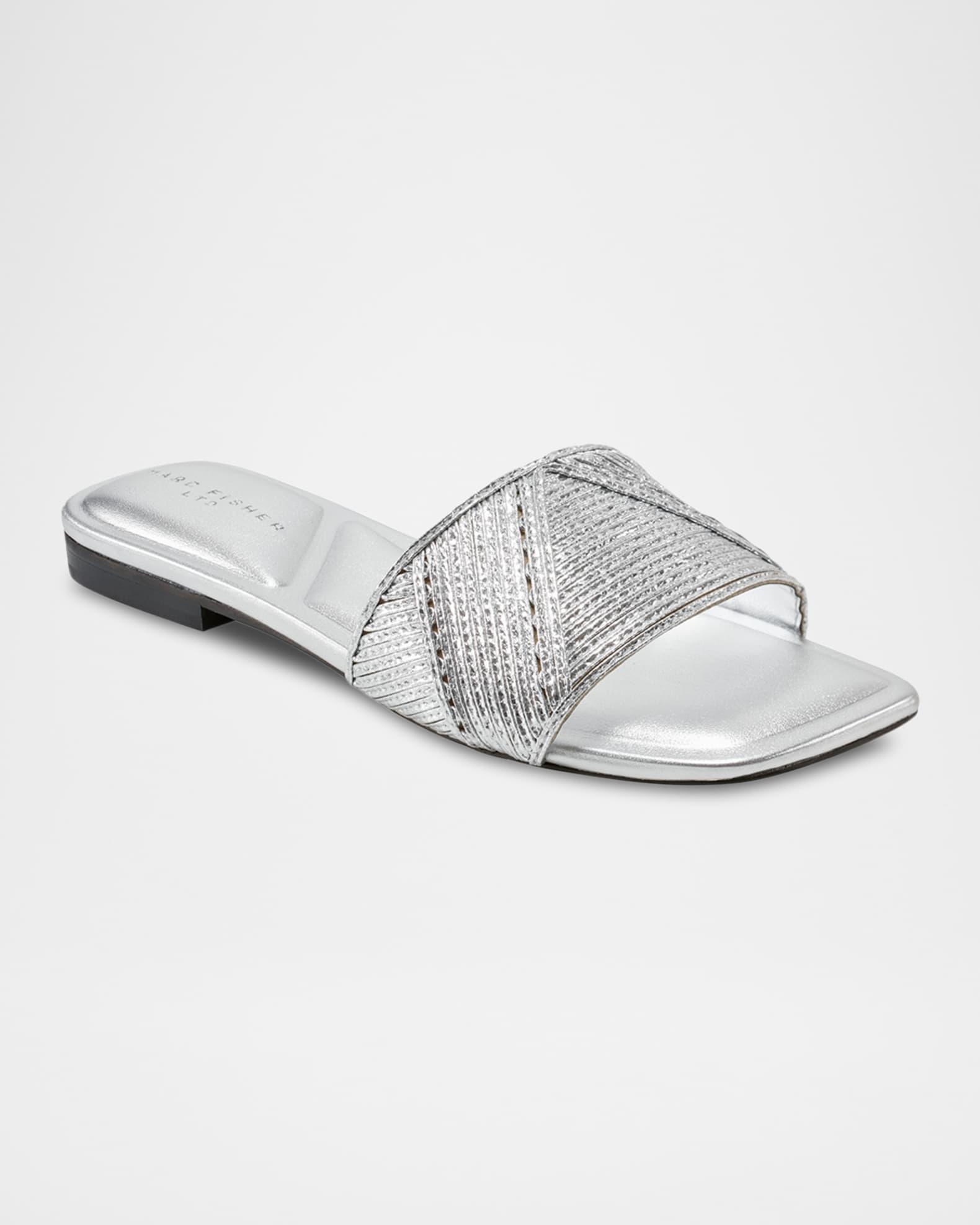 Murphy Metallic Woven Flat Slide Sandals Product Image
