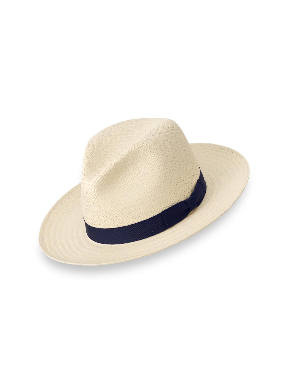 Straw Fedora With Ribbon Band - Natural Product Image