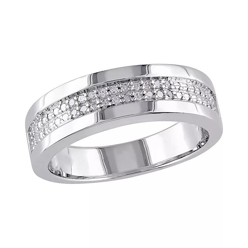 Mens Stella Grace Sterling Silver 1/10 Carat T.W. Diamond Ring Product Image