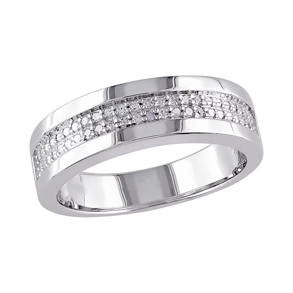 Mens Stella Grace Sterling Silver 1/10 Carat T.W. Diamond Ring Product Image