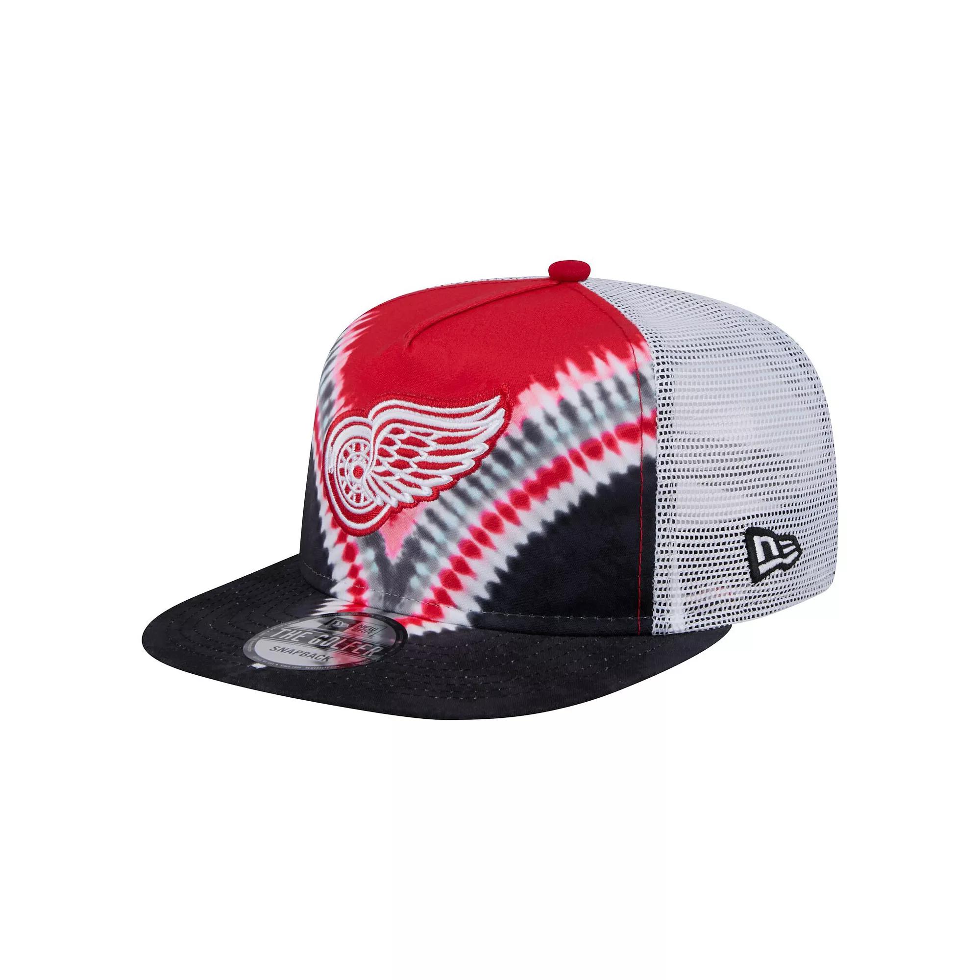 Men's New Era Scarlet/Black San Francisco 49ers Throwback Dye Golfer Snapback Hat, Red Product Image