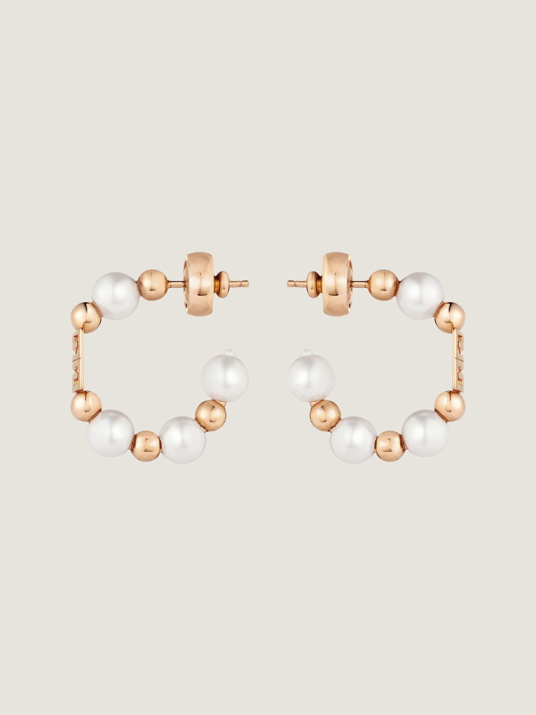 4G earrings in metal with pearls Product Image