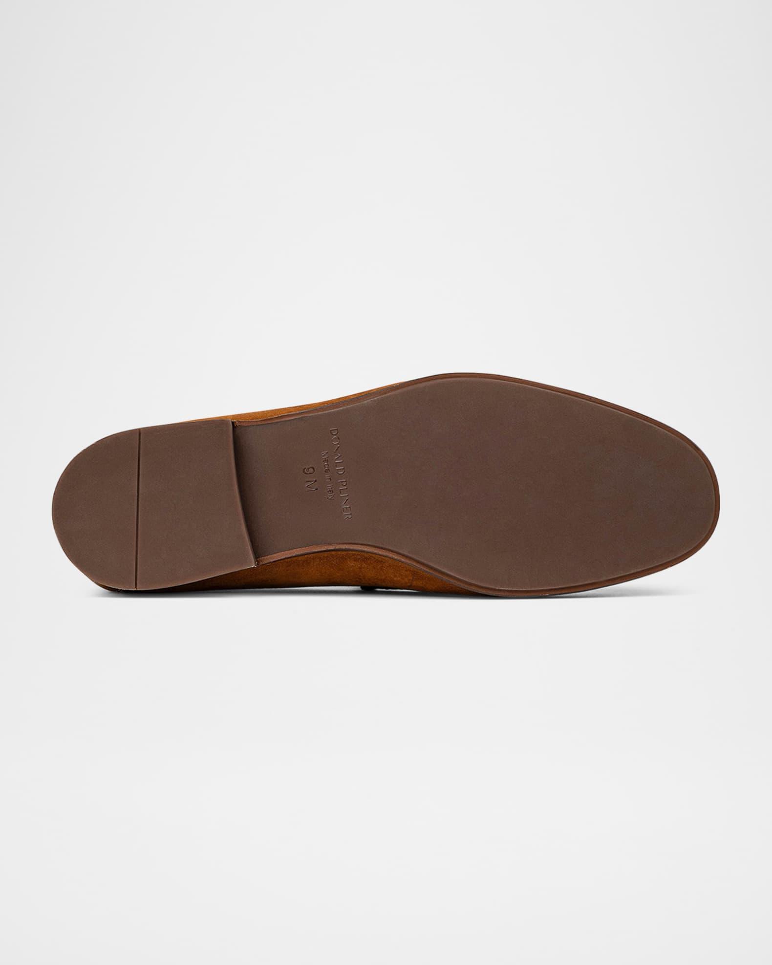 Men's Nubuck Leather Moc-Toe Loafers Product Image